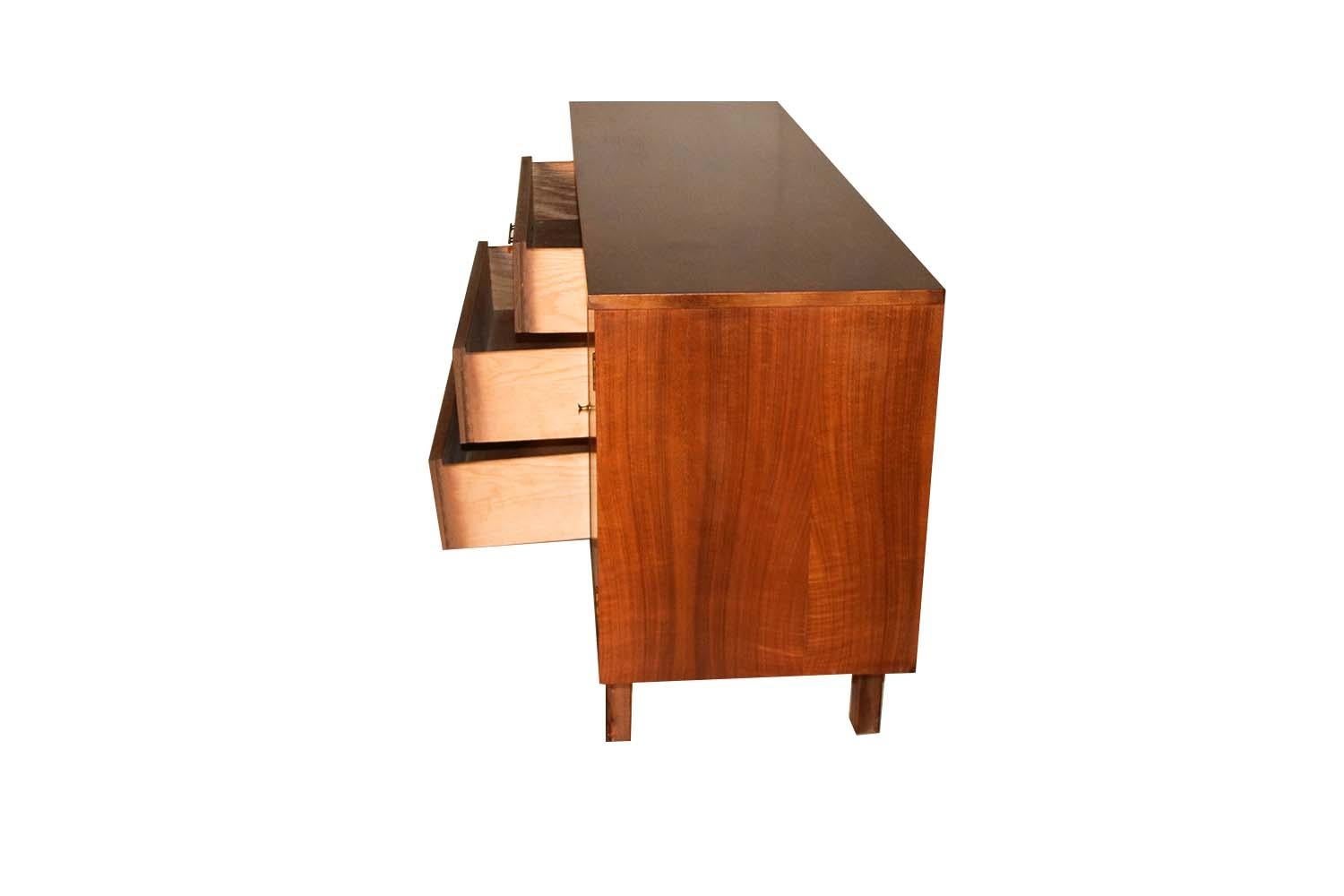 Mid Century Walnut Triple Dresser Sideboard 1
