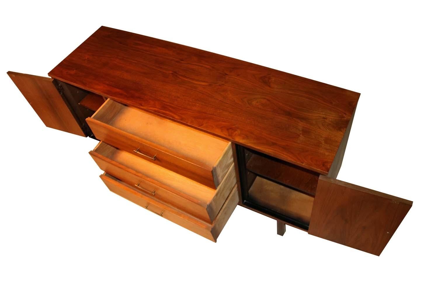 Mid Century Walnut Triple Dresser Sideboard 3
