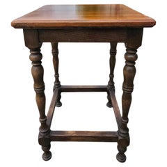 Portacandele da terra con gambe tornite in noce di metà secolo / portapiante / tavolino