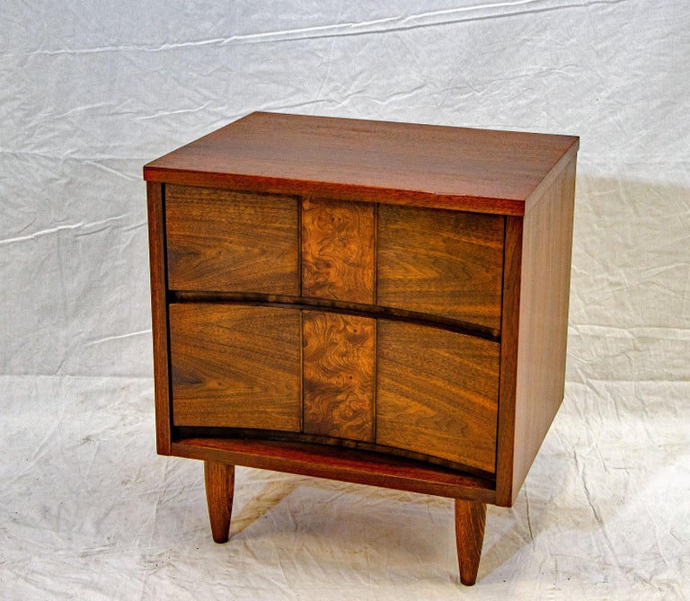 Mid Century Walnut Two Drawer Night Stand / End Table at 1stDibs — free download