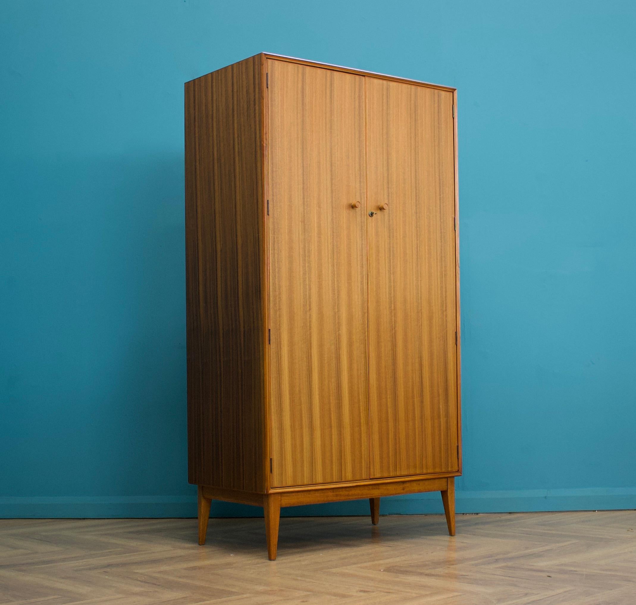 British Mid Century Walnut Wardrobe by Alfred COX for Heals, 1960s, 2 of 2