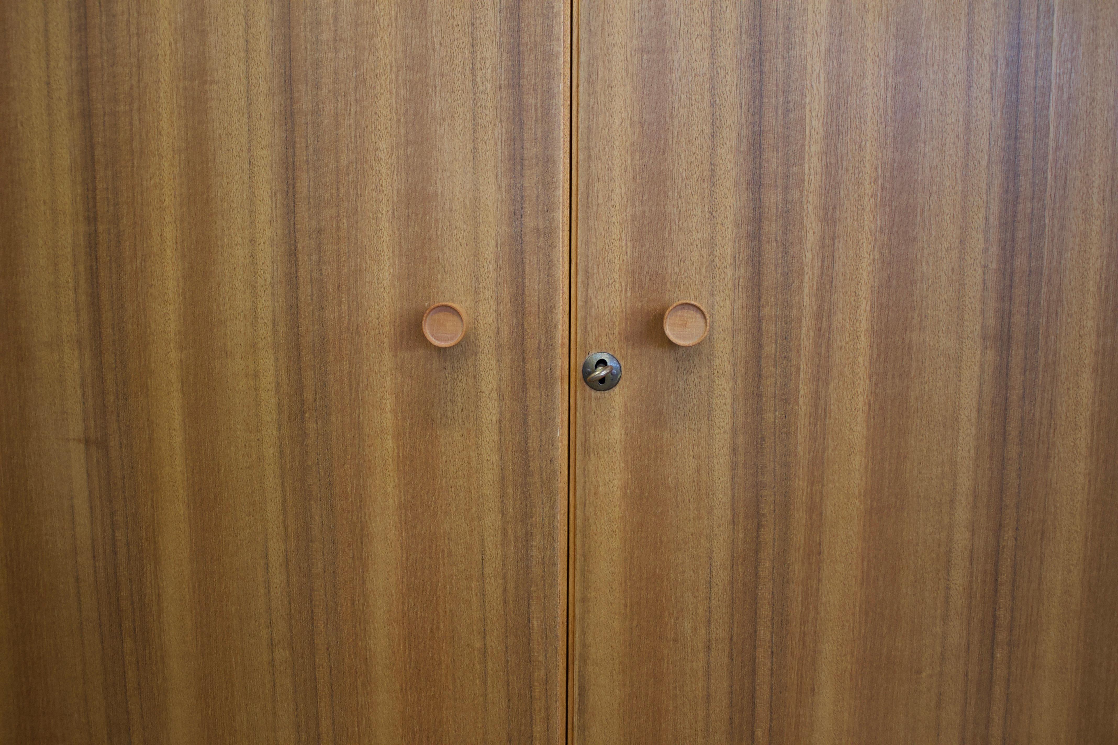 Mid Century Walnut Wardrobe by Alfred COX for Heals, 1960s, 2 of 2 In Good Condition In South Shields, GB
