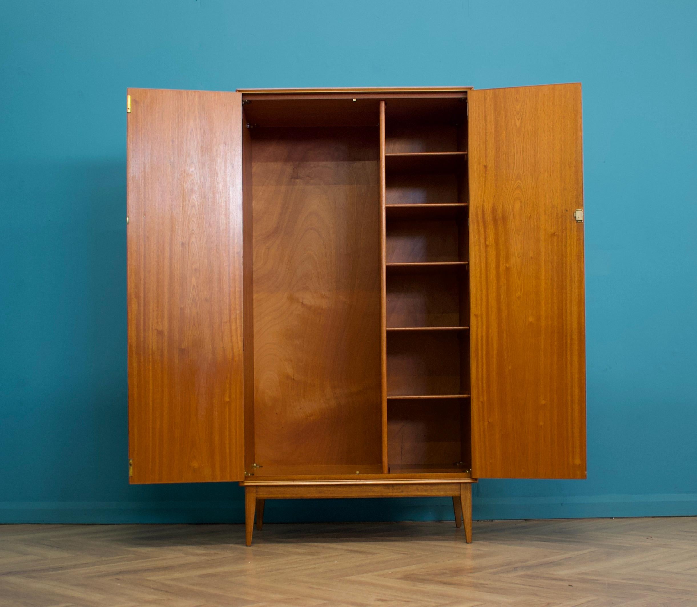 20th Century Mid Century Walnut Wardrobe by Alfred COX for Heals, 1960s, 2 of 2