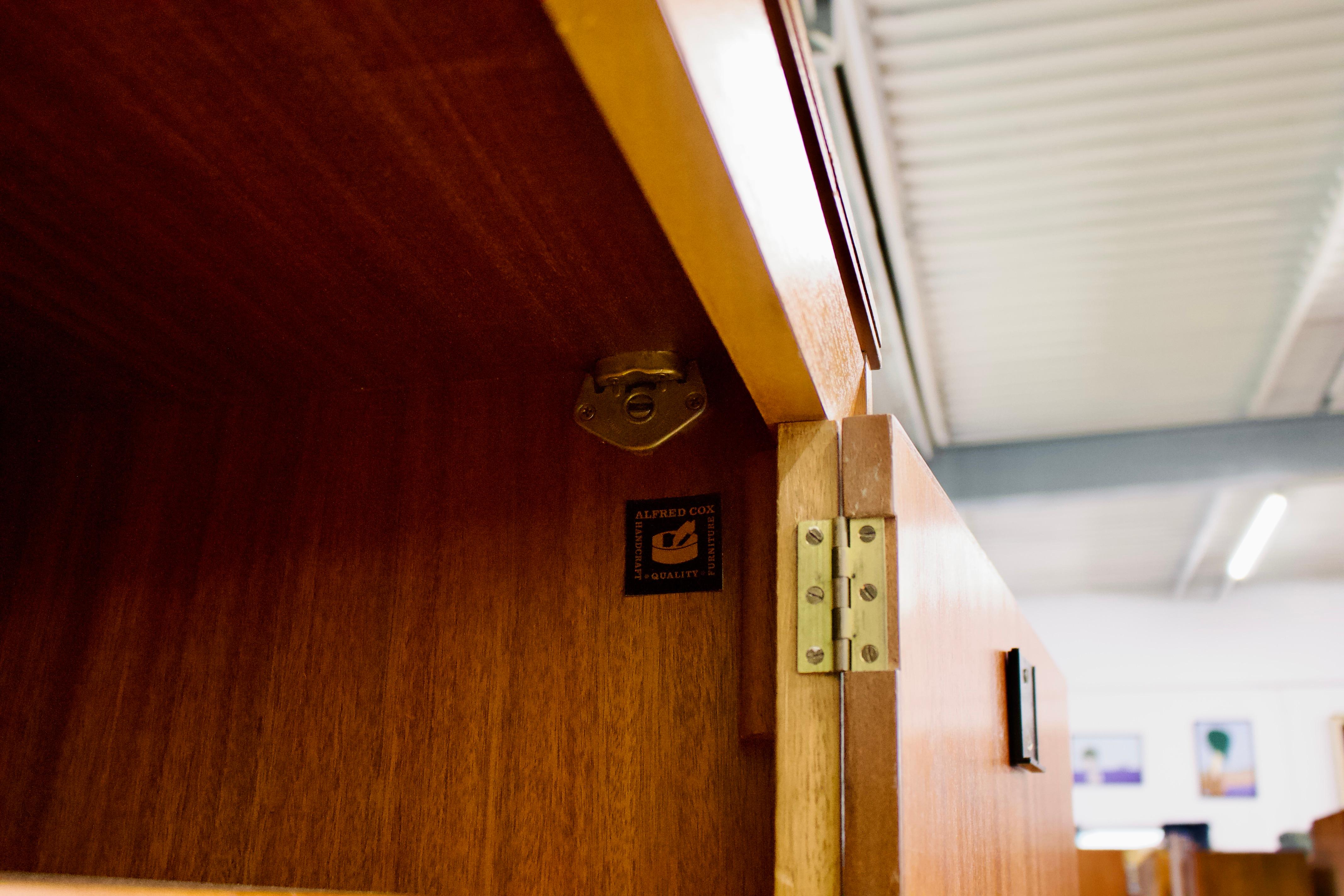 British Mid Century Walnut Wardrobe by Alfred COX for Heals, 1960s