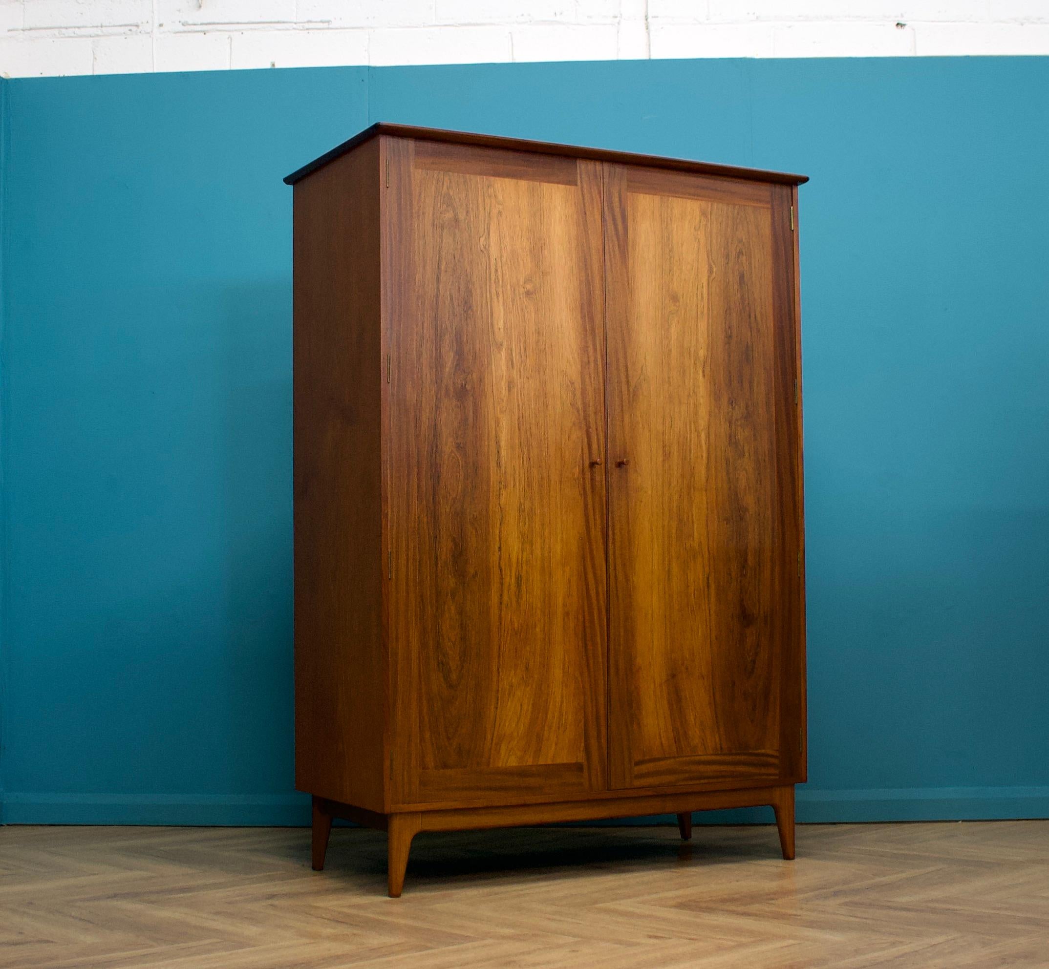 British Mid Century Walnut Wardrobe from Younger, 1960s
