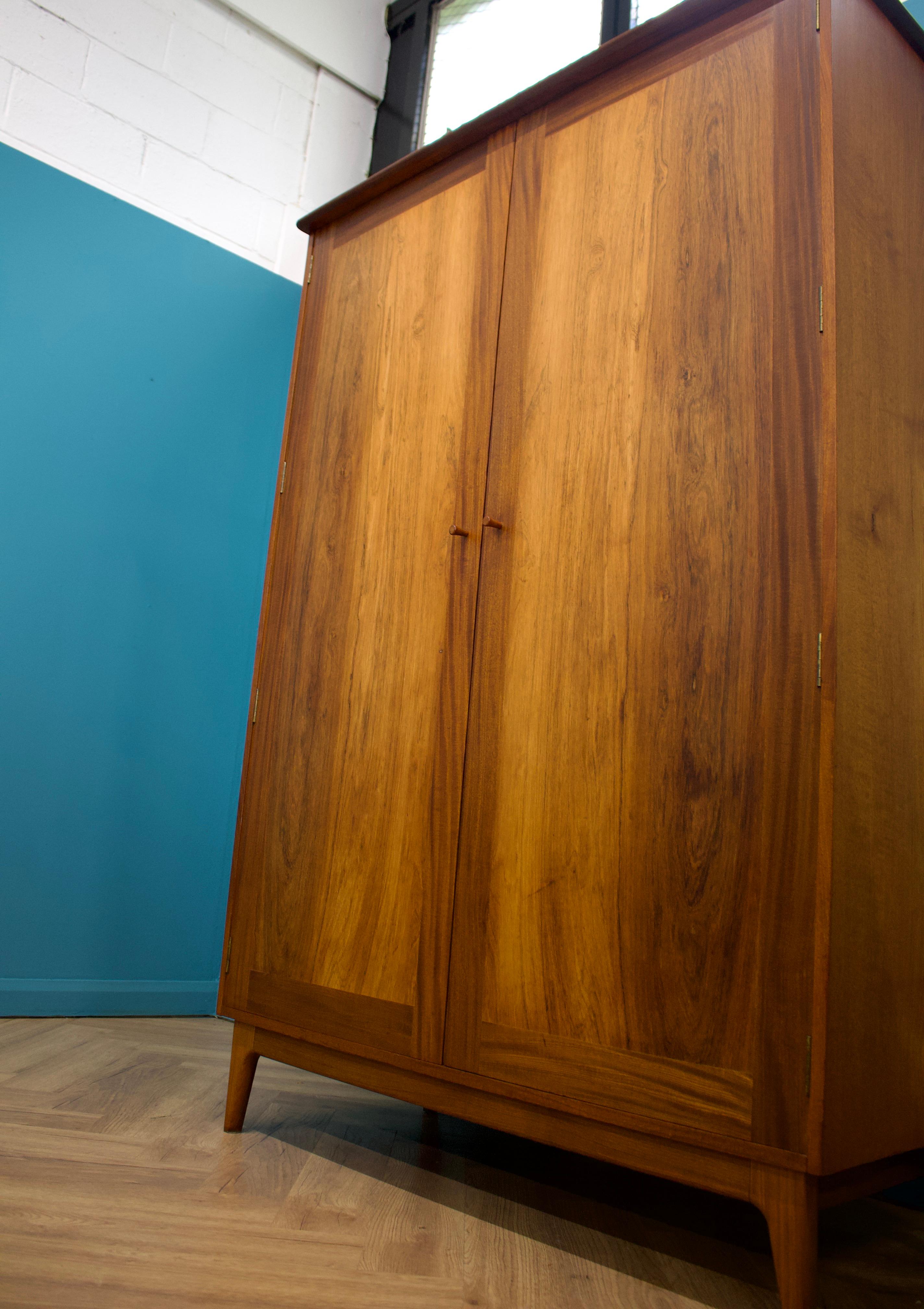 Veneer Mid Century Walnut Wardrobe from Younger, 1960s