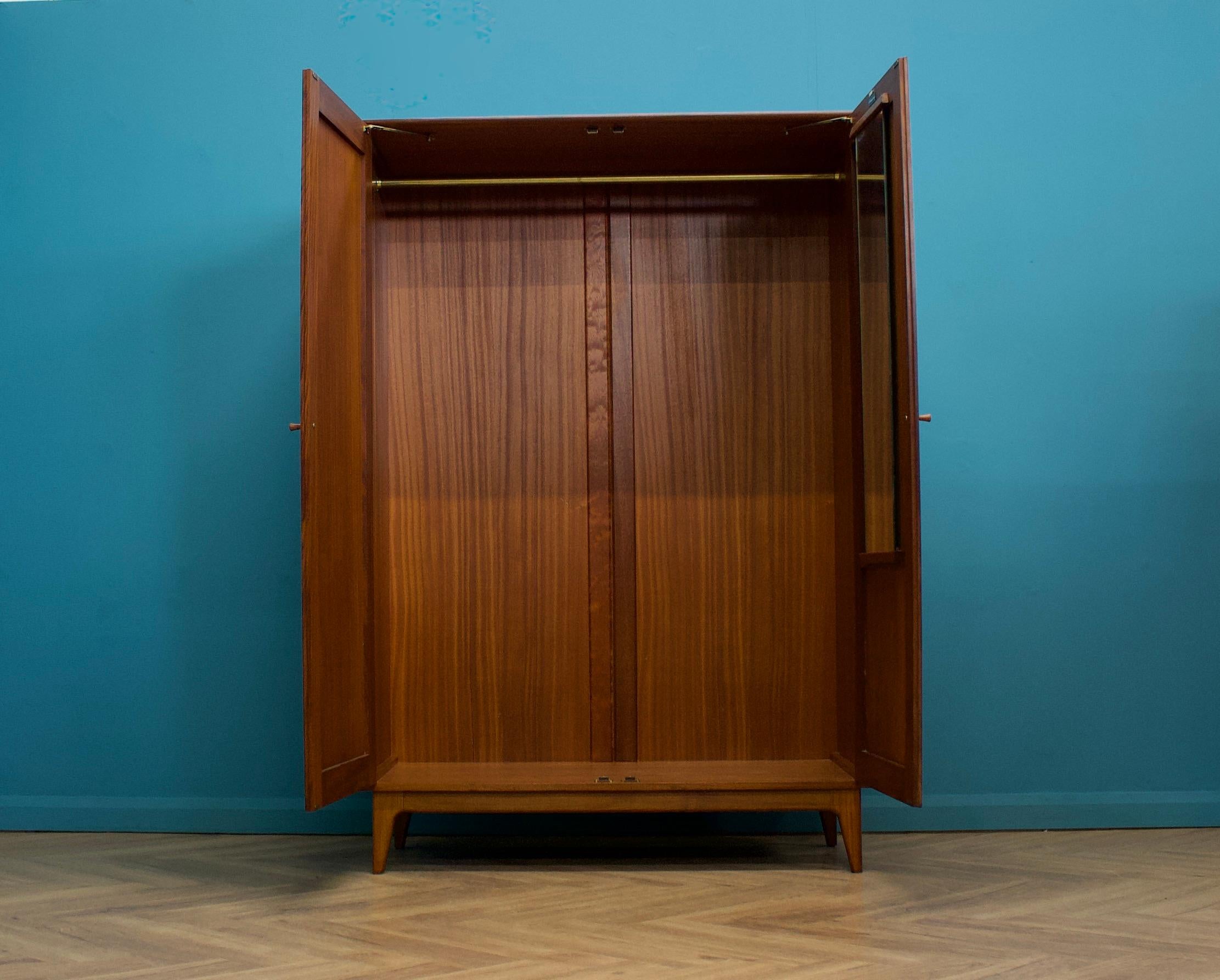 Mid Century Walnut Wardrobe from Younger, 1960s In Good Condition In South Shields, GB