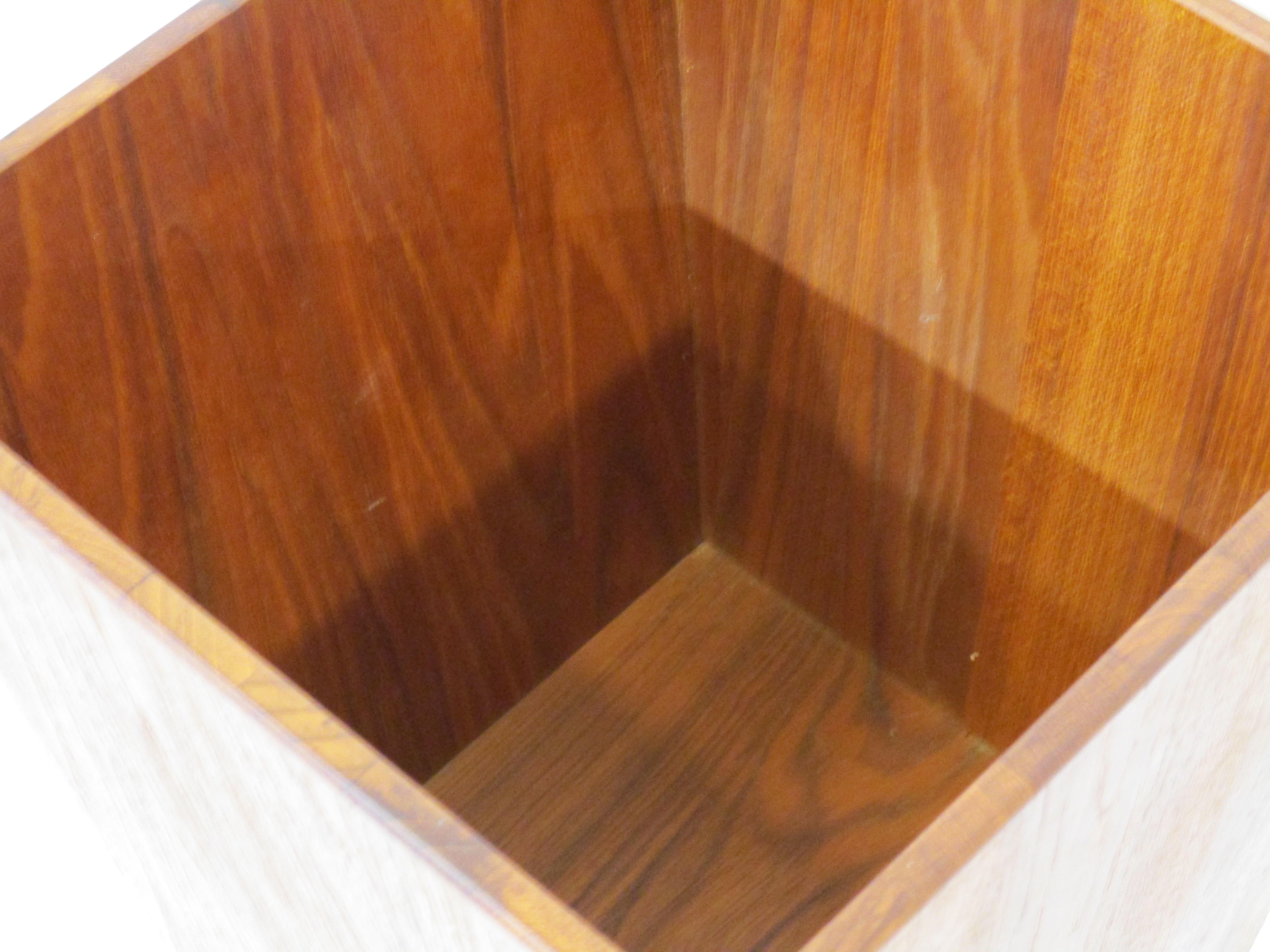 Mid Century Walnut Waste Basket in the Style of Jens Risom In Good Condition In Cincinnati, OH