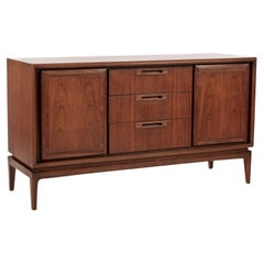 Mid Century Walnut Wood Credenza or Sideboard Cabinet