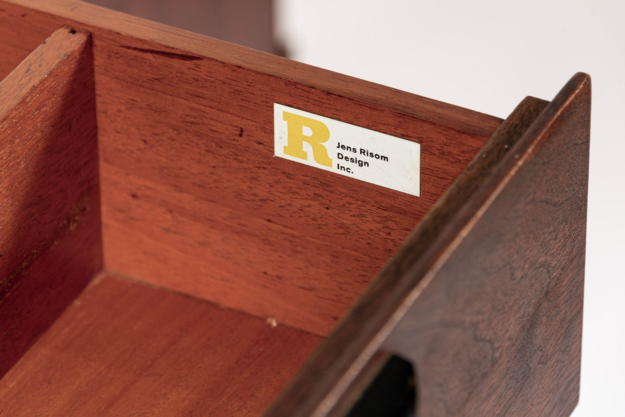 Mid Century Walnut Wood File Cabinet Credenza by Jens Risom For Sale 3