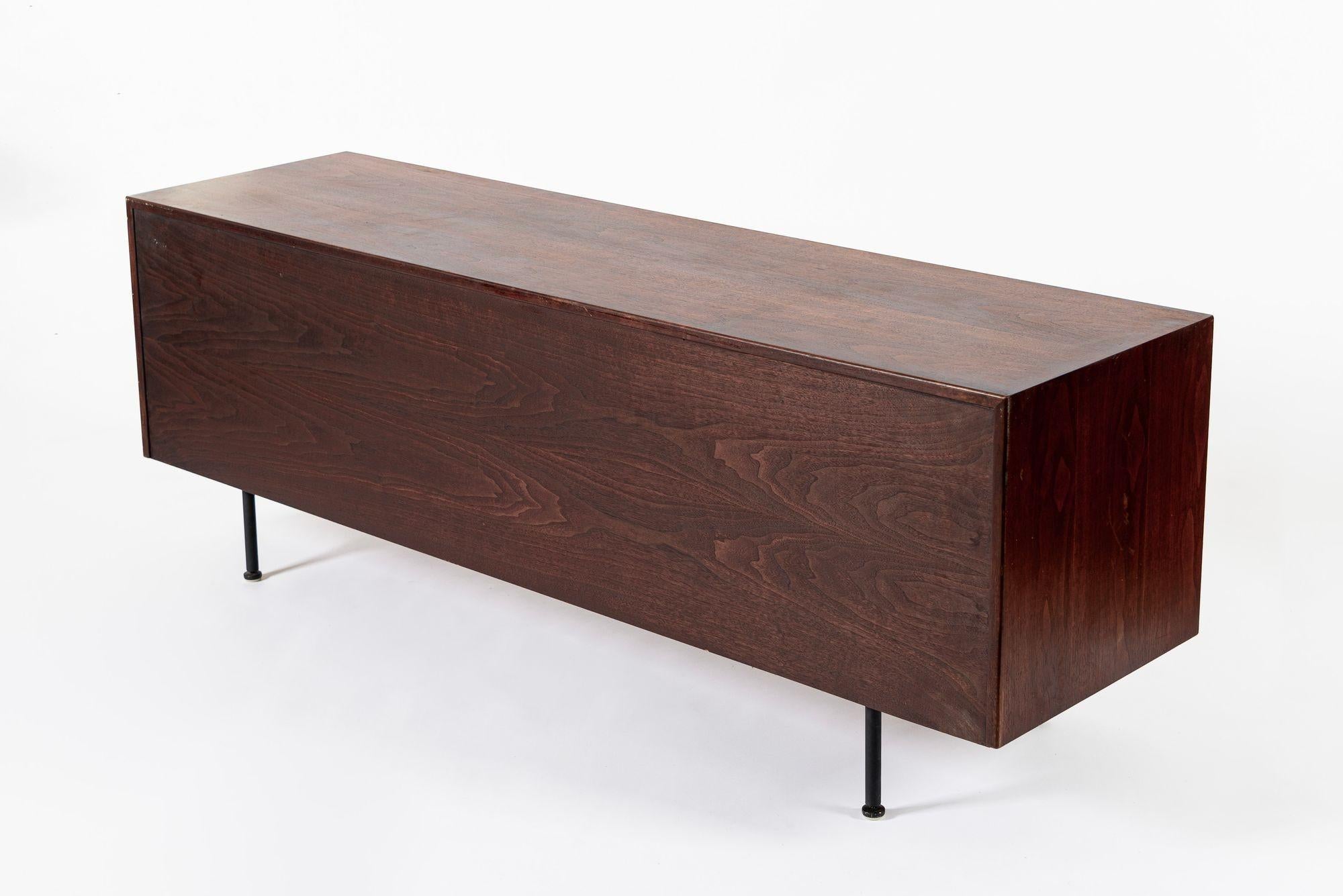 Mid Century Walnut Wood File Cabinet Credenza by Jens Risom For Sale 5