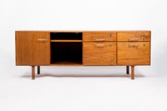 Midcentury Walnut Wood File Cabinet Credenza by Jens Risom