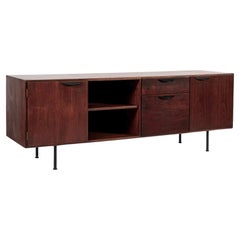 Vintage Mid Century Walnut Wood File Cabinet Credenza by Jens Risom