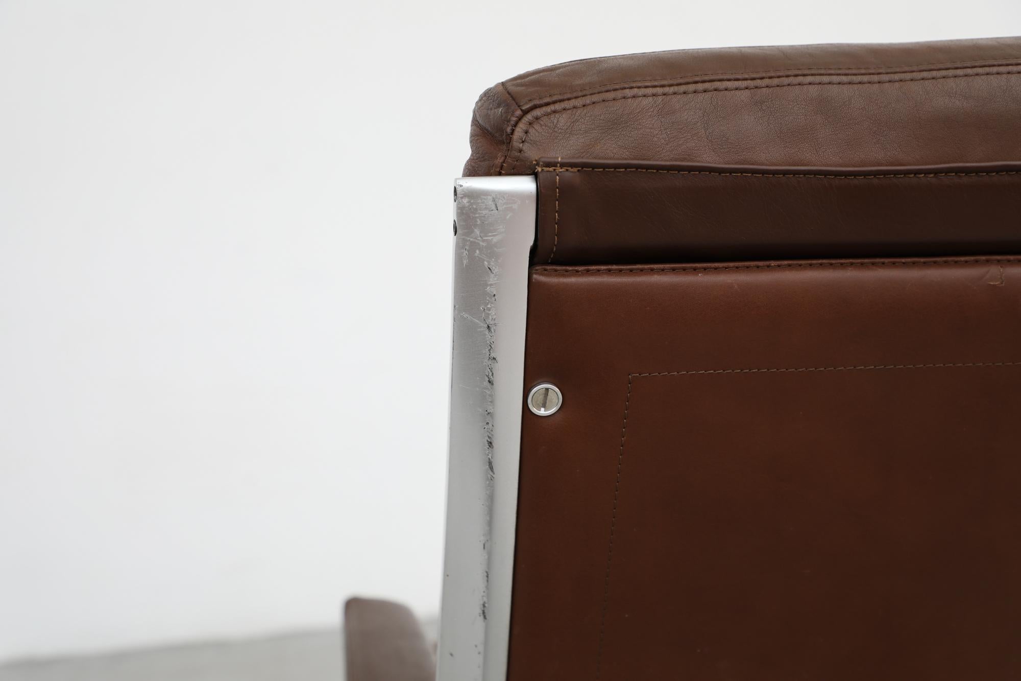 Mitte des Jahrhunderts  Walter Knoll Chefsessel Leder Bürostuhl 10