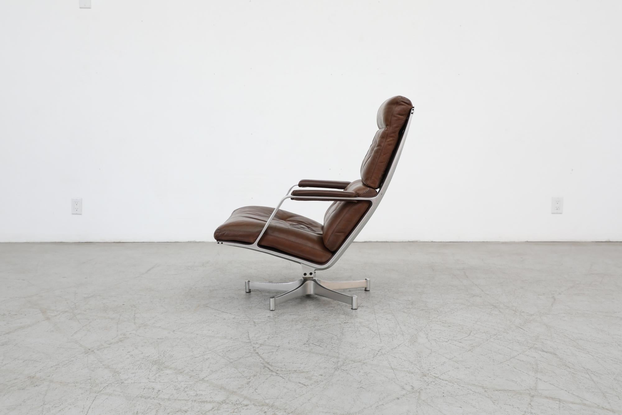 German Mid Century  Walter Knoll Executive Leather Office Chair