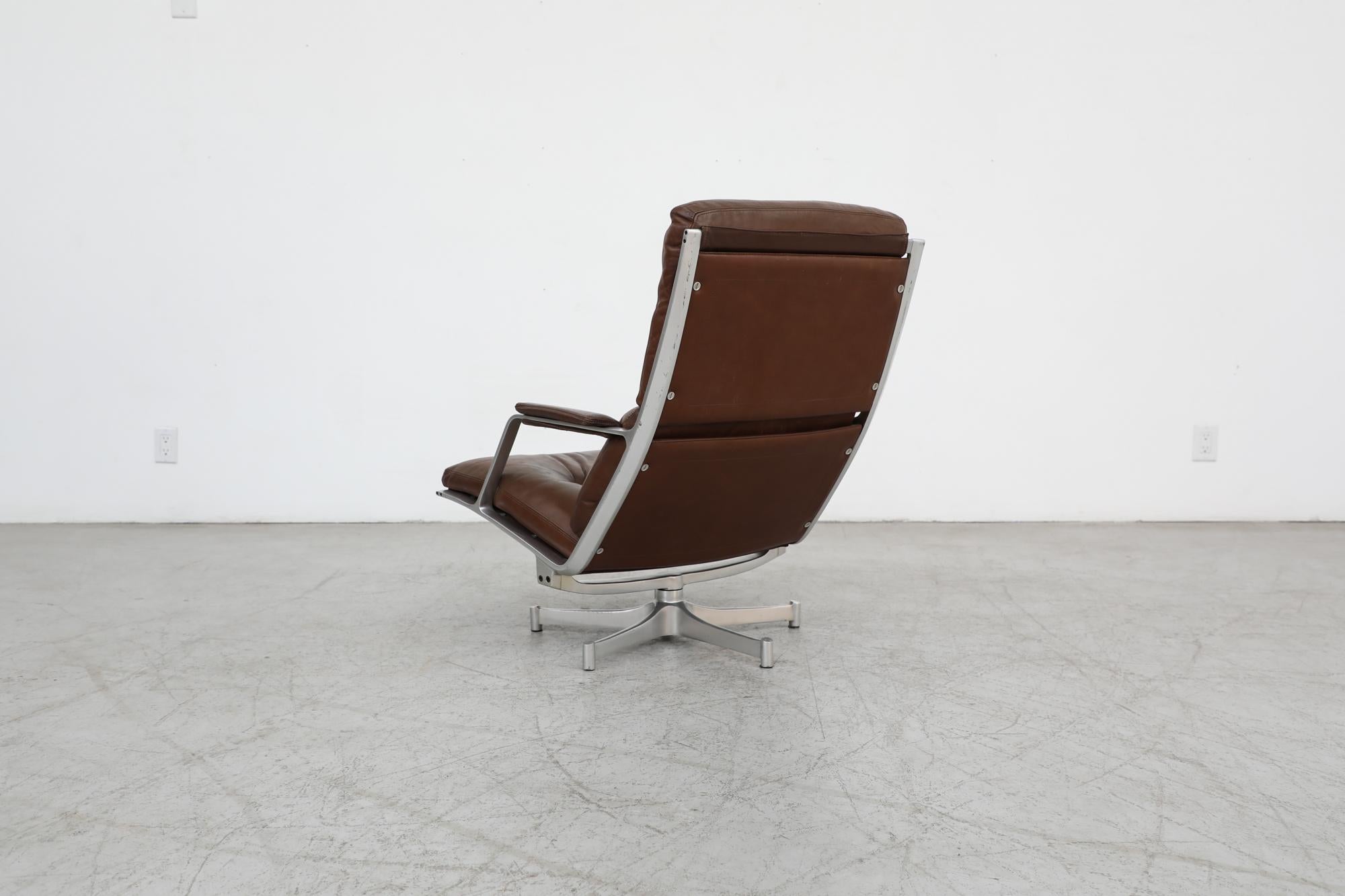Mitte des Jahrhunderts  Walter Knoll Chefsessel Leder Bürostuhl im Zustand „Gut“ in Los Angeles, CA