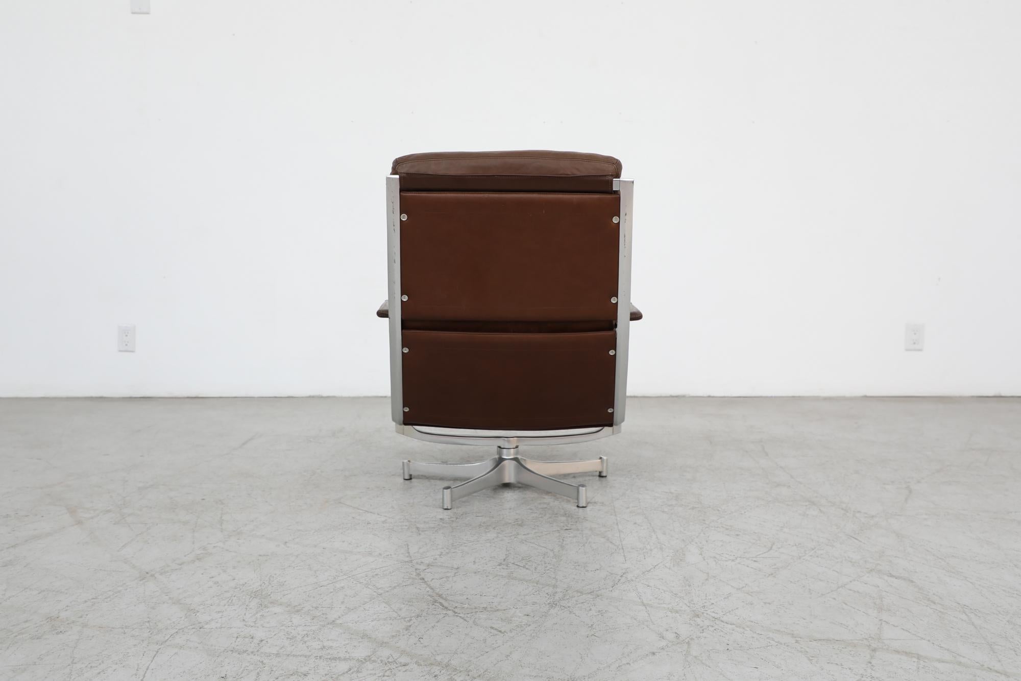 Mid-20th Century Mid Century  Walter Knoll Executive Leather Office Chair