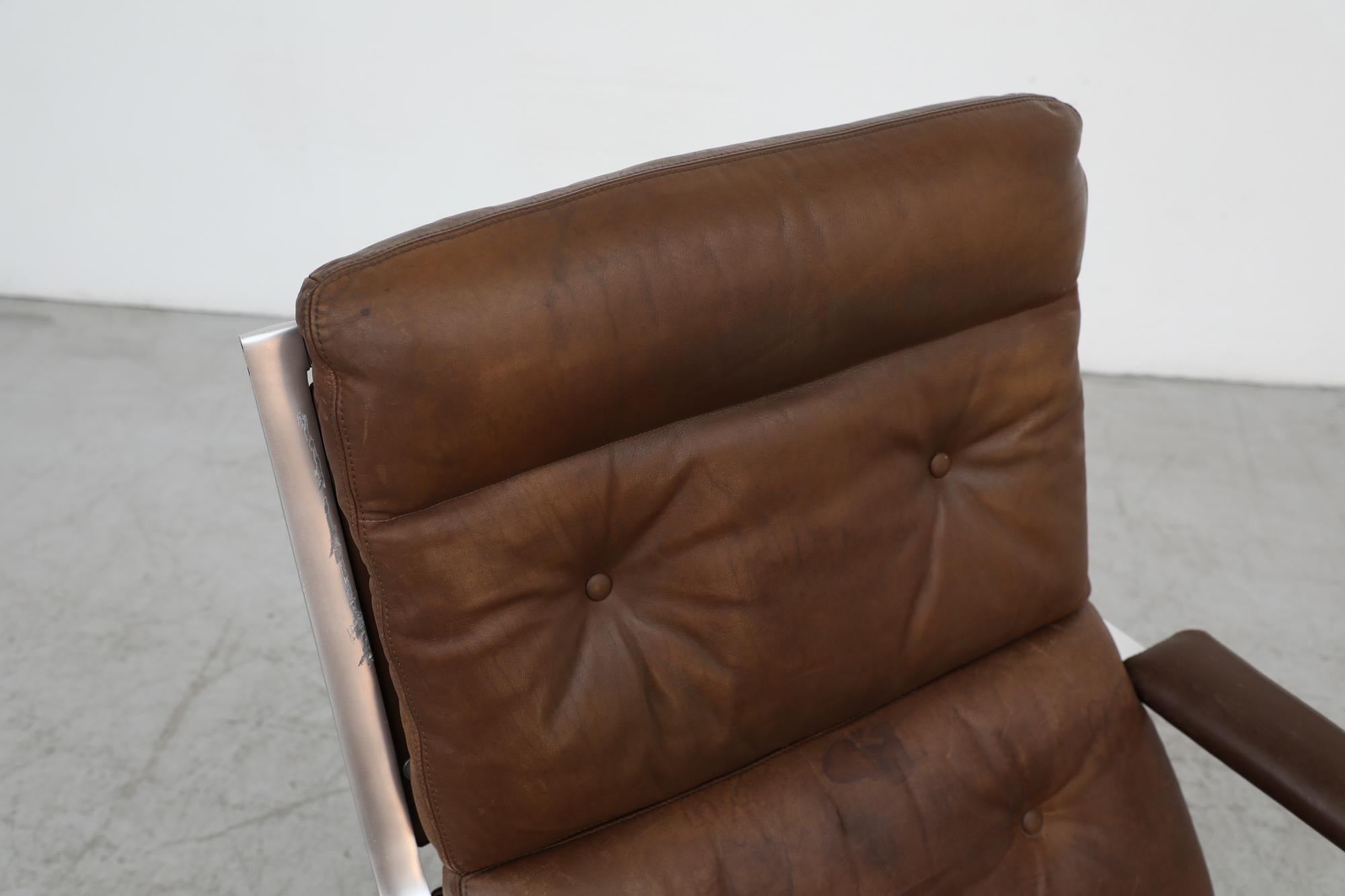 Mid Century  Walter Knoll Executive Leather Office Chair 2
