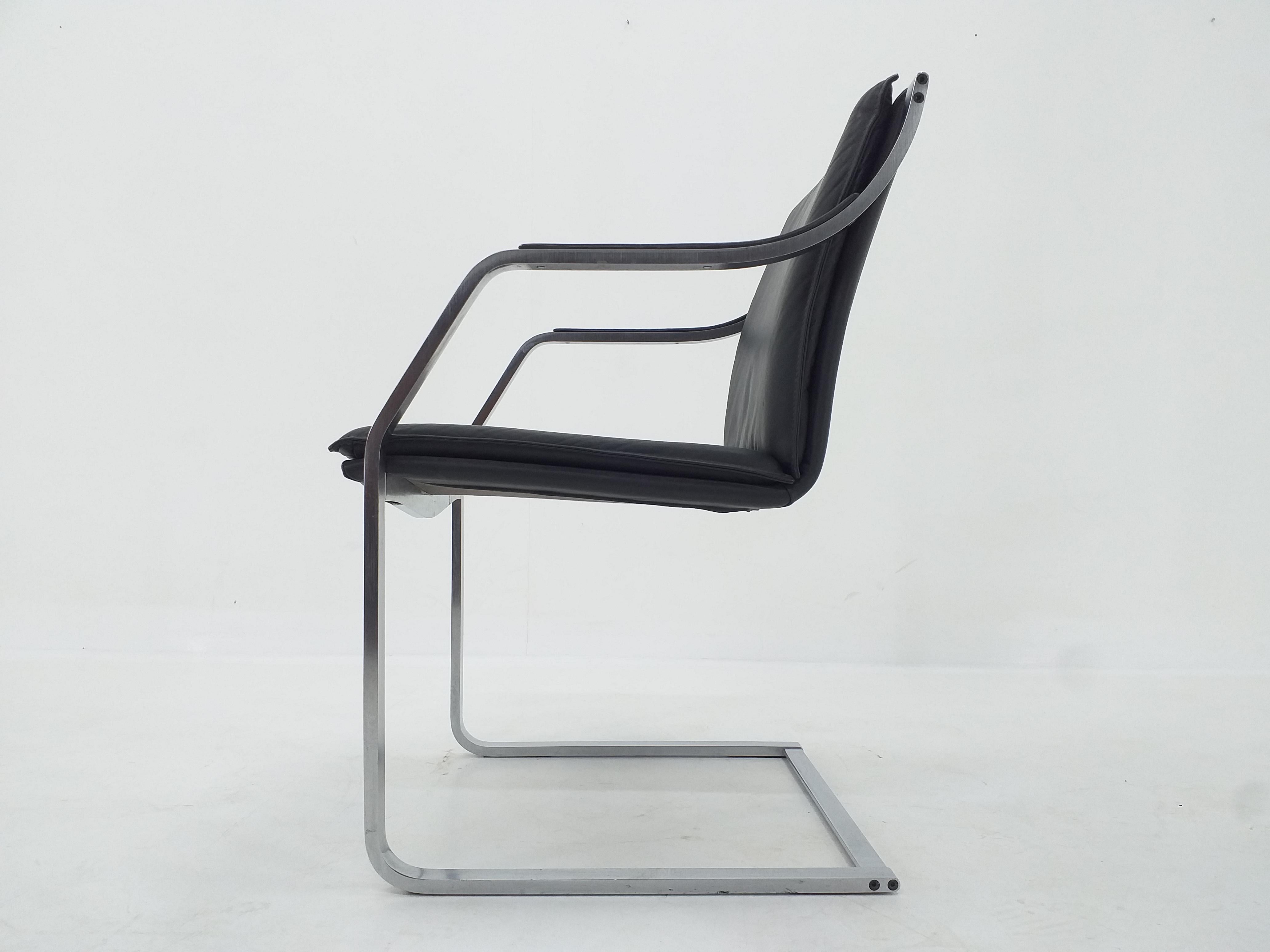 Mid Century Walter Knoll Leather Art Collection Chair by Rudolf B. Glatzel, 1980 4