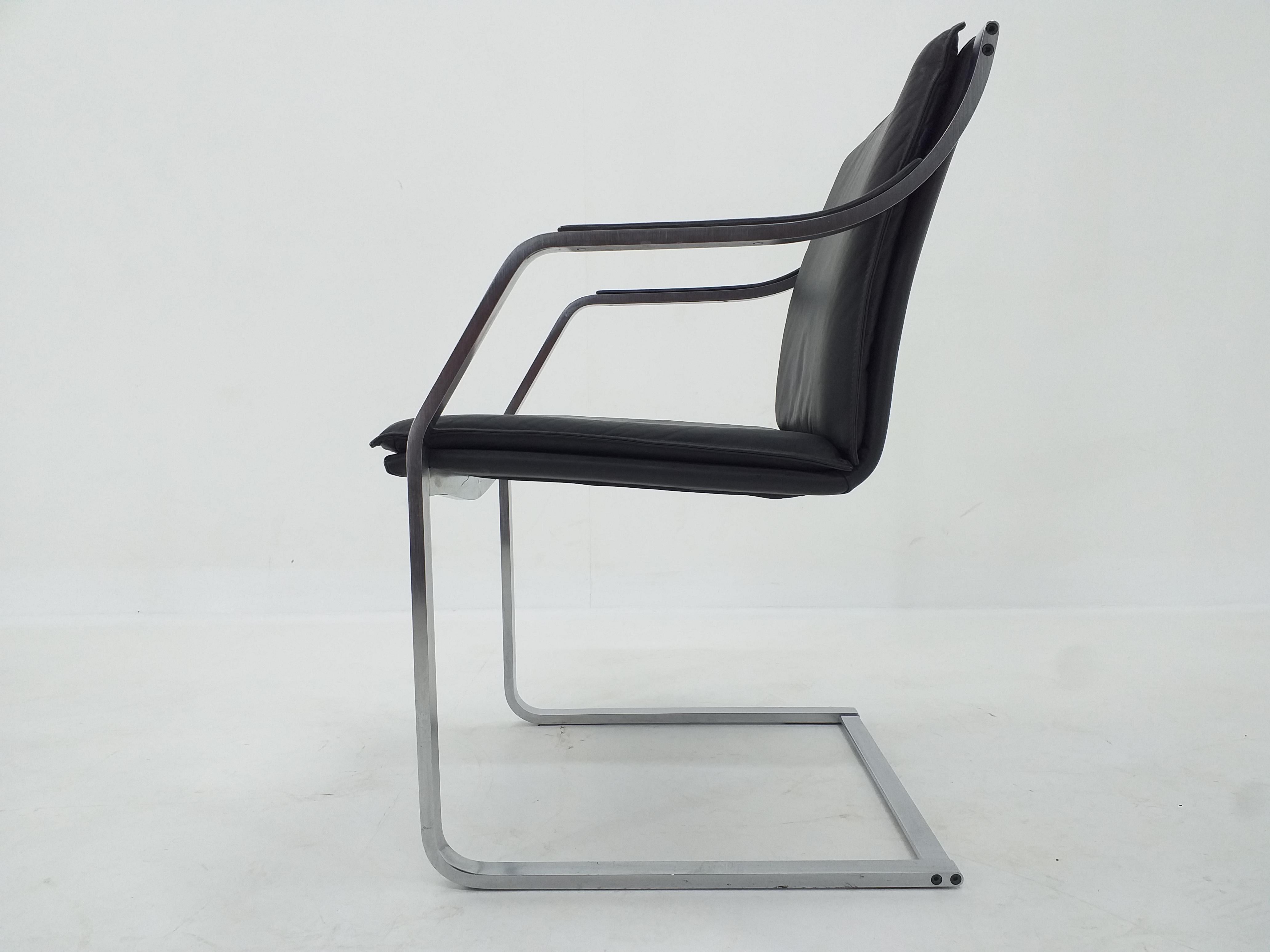 German Mid Century Walter Knoll Leather Art Collection Chair by Rudolf B. Glatzel, 1980