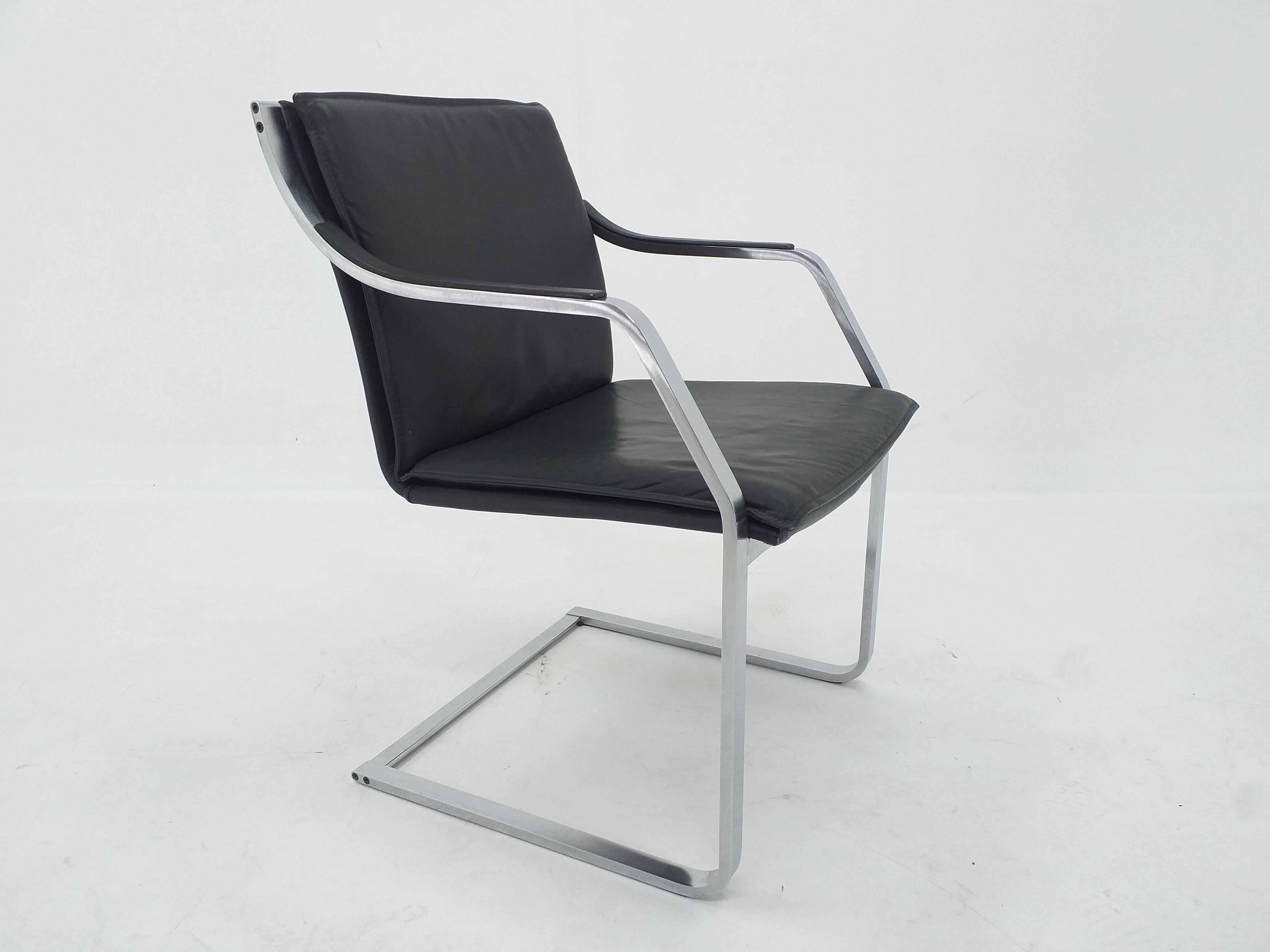 Late 20th Century Mid Century Walter Knoll Leather Art Collection Chair by Rudolf B. Glatzel, 1980