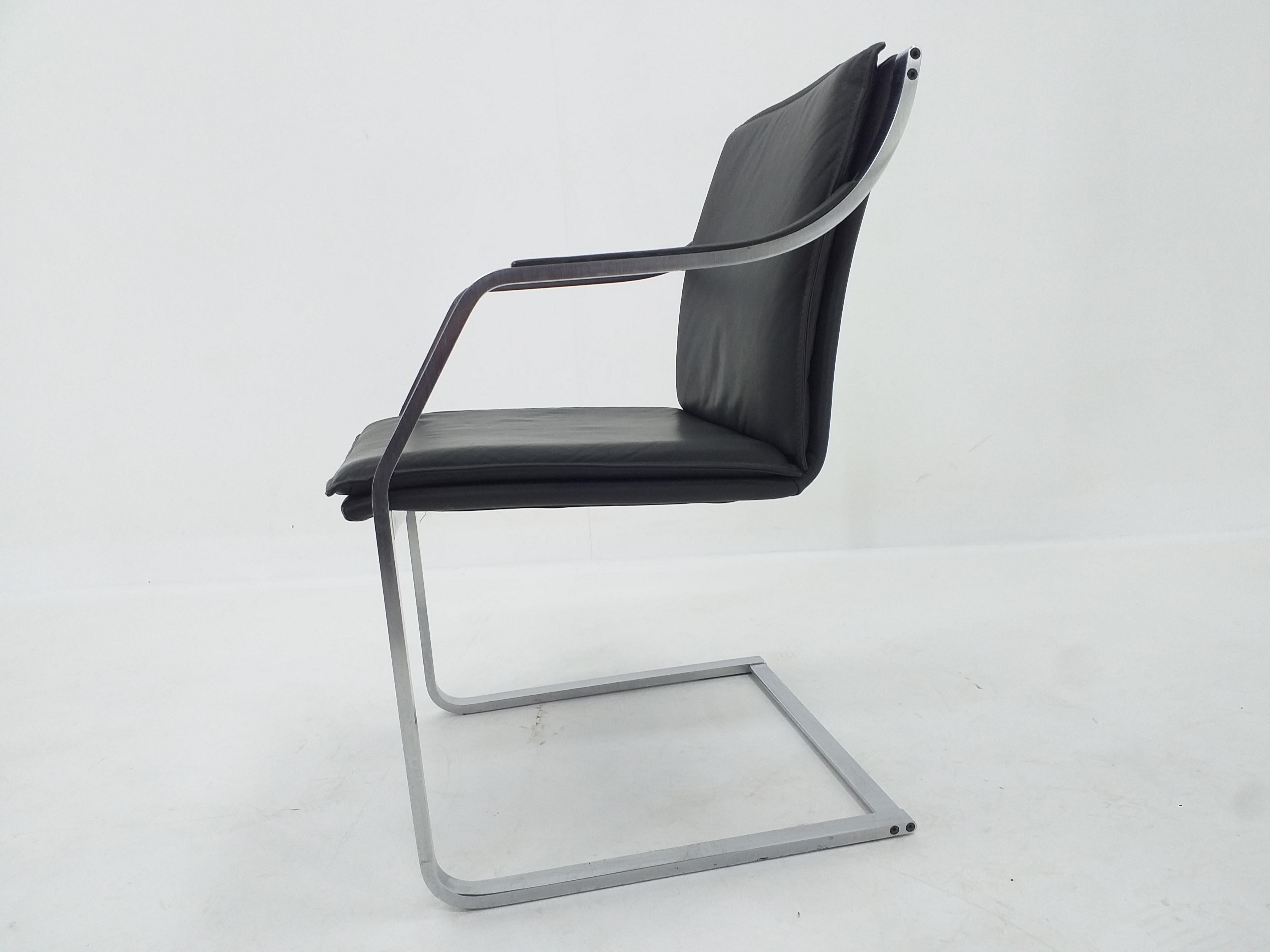 Mid Century Walter Knoll Leather Art Collection Chair by Rudolf B. Glatzel, 1980 2