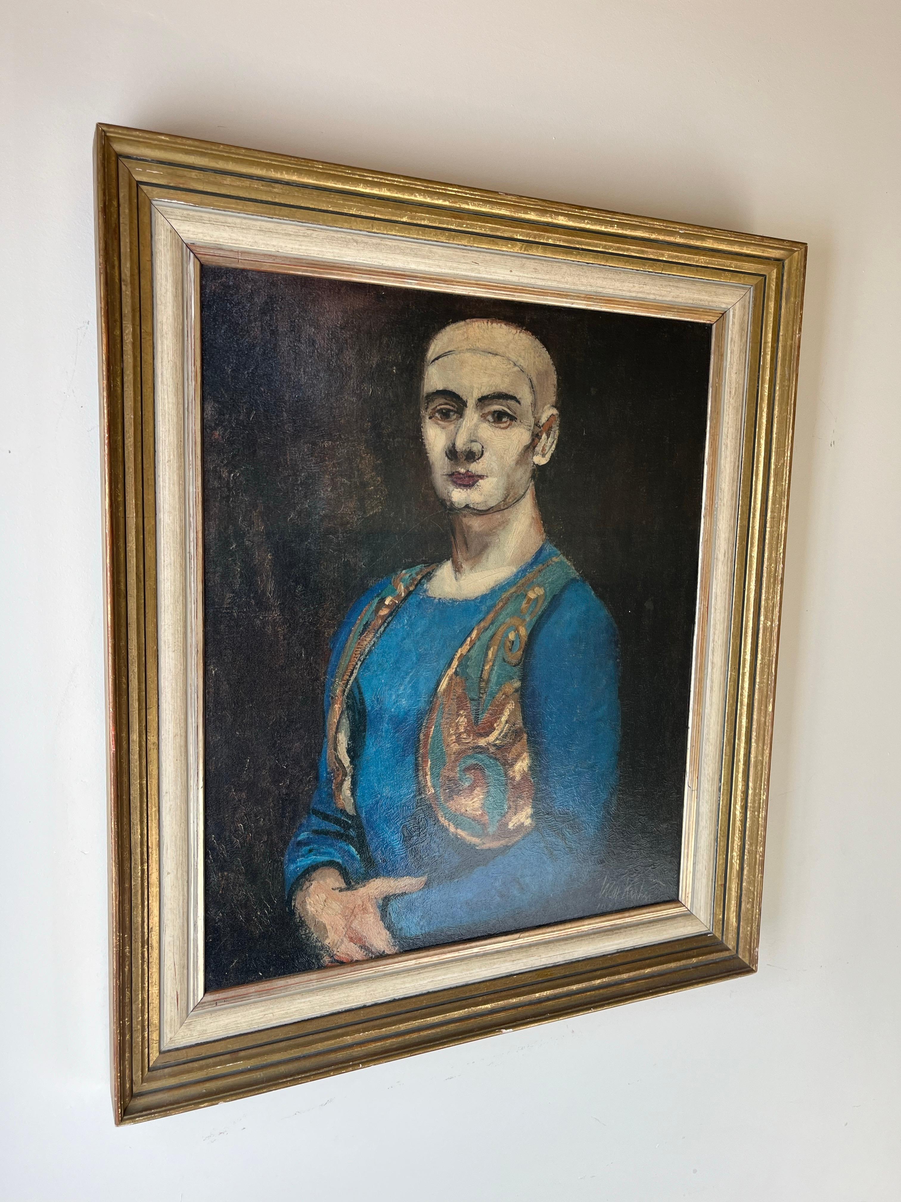 Mitte des Jahrhunderts Walter Kuhn Der blaue Clown Druck auf Karton (Moderne der Mitte des Jahrhunderts) im Angebot