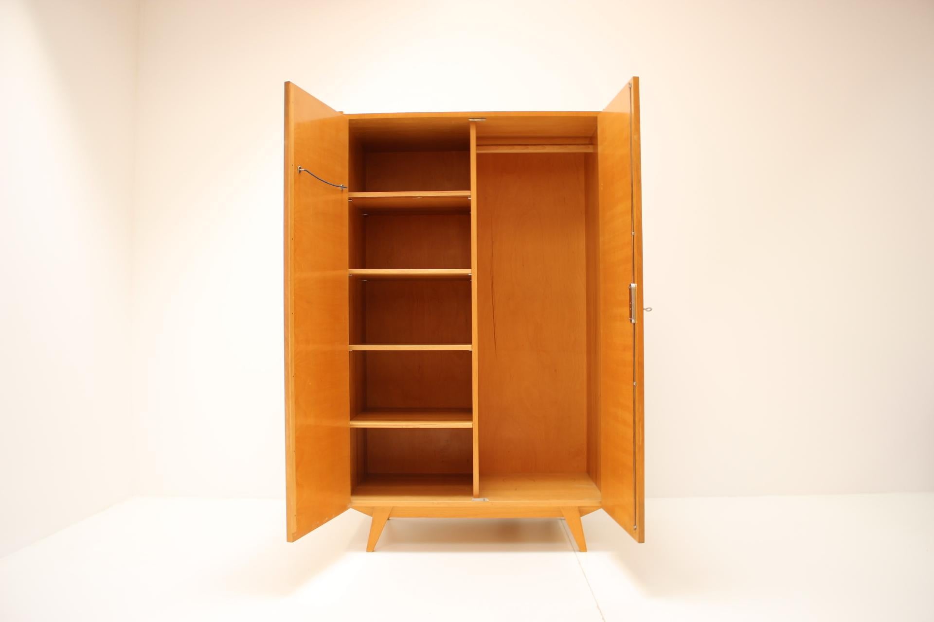 Walnut Midcentury Wardrobe Designed by Jiří Jiroutek, 1960s