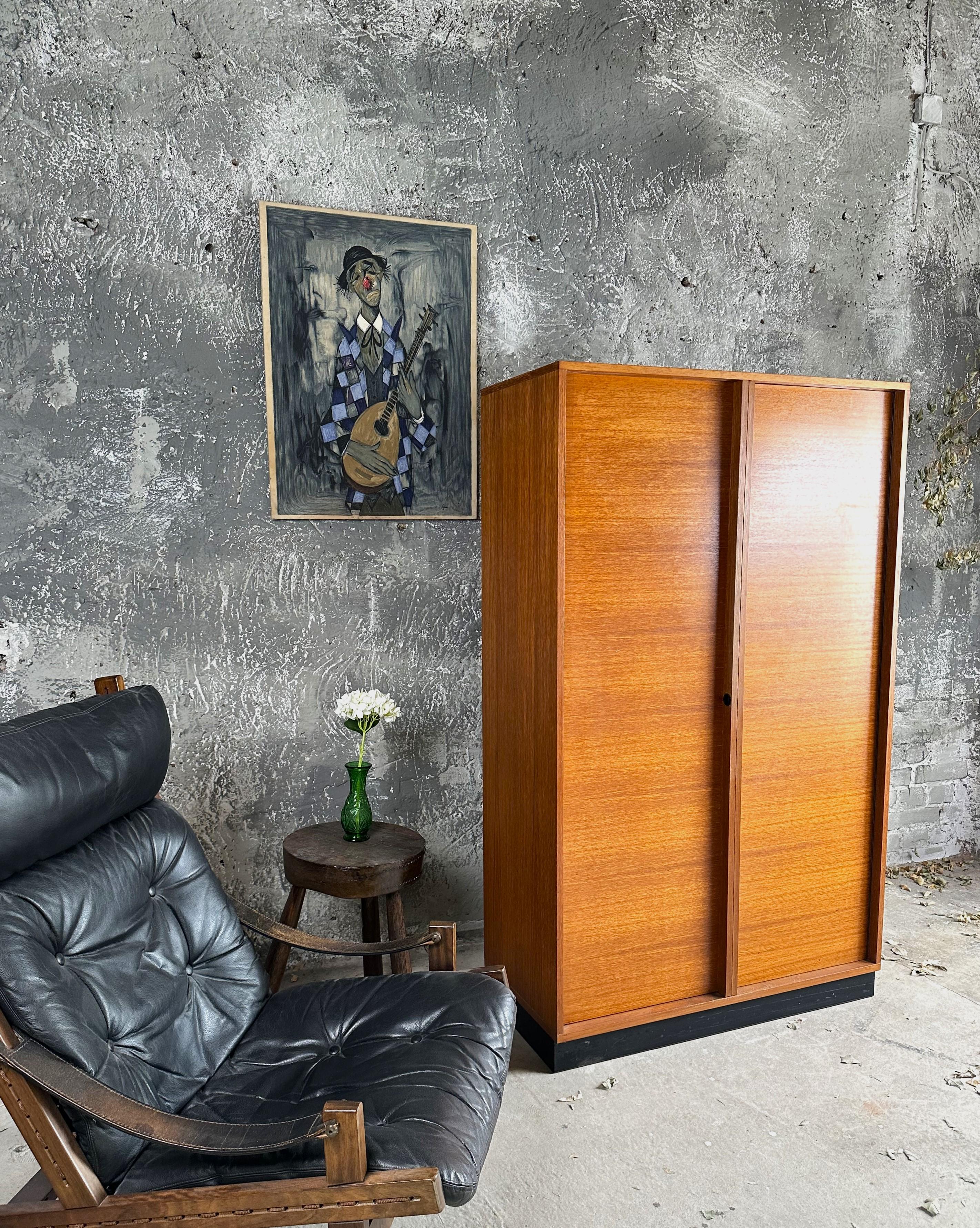 Mid-Century Modern Mid-Century Wardrobe Highboy Dresser Danish Teak, G. Renkel for Rego For Sale