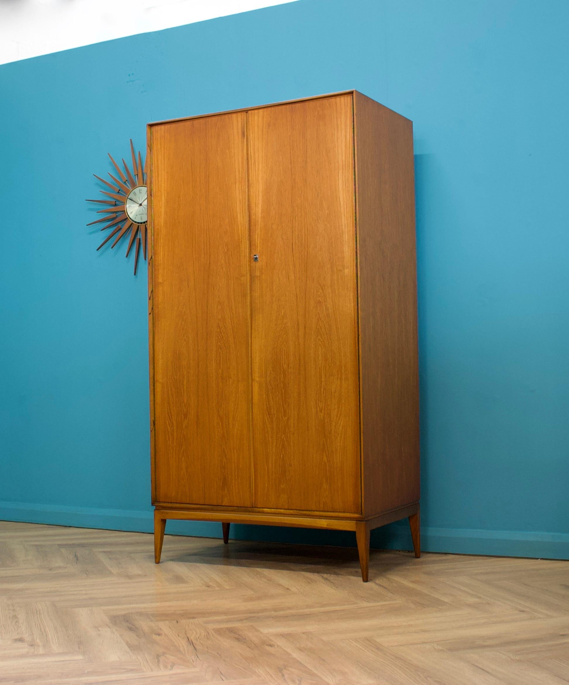 Mid Century Wardrobe in Teak and Veneer from McIntosh, 1960s In Good Condition In South Shields, GB