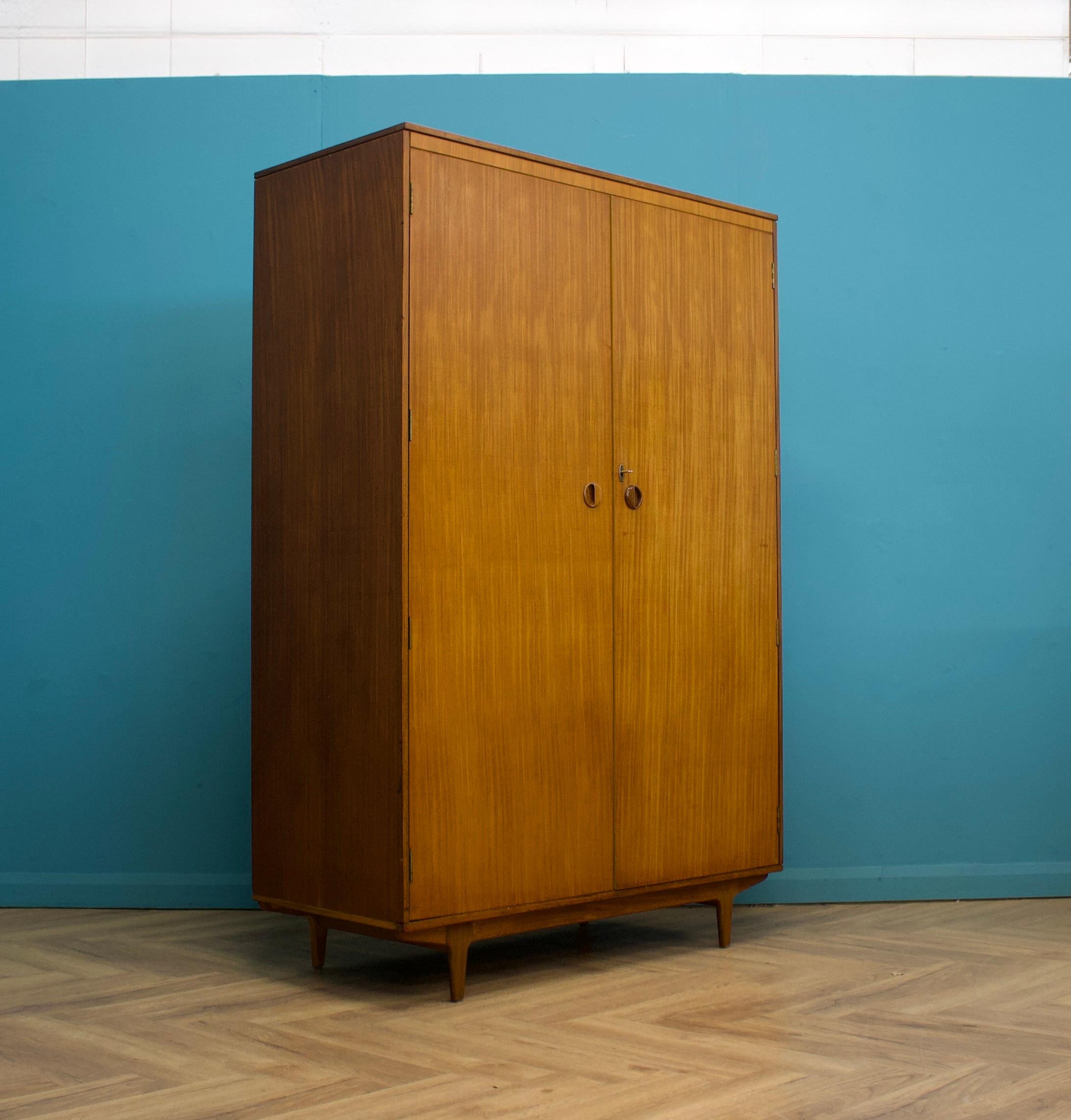 Mid-Century Modern Mid-Century Wardrobe in Teak from Butilux, 1960s For Sale