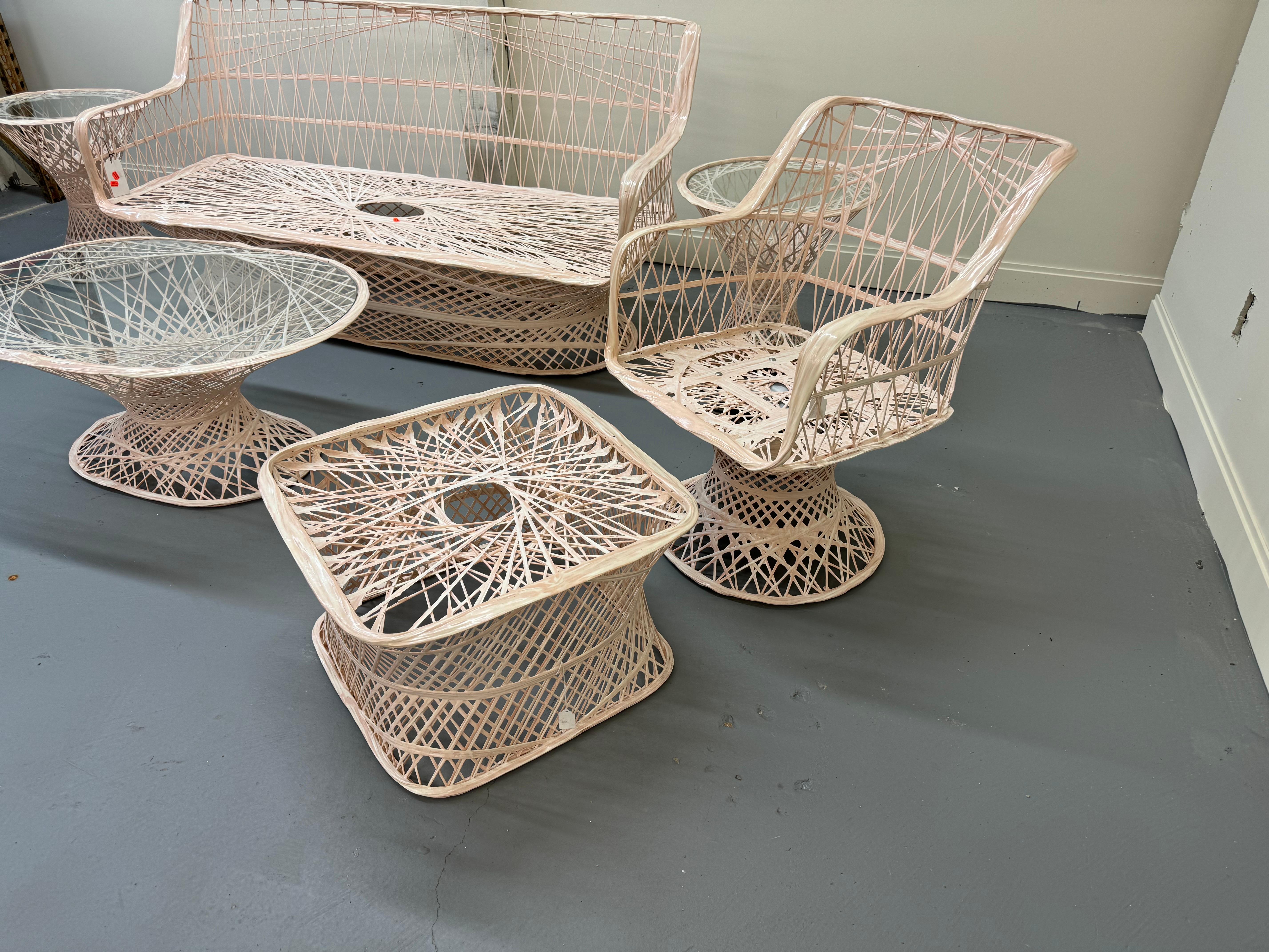 Mid-Century Modern Canapé 7 pièces en fibre de verre, style Warren Platner, milieu du siècle en vente