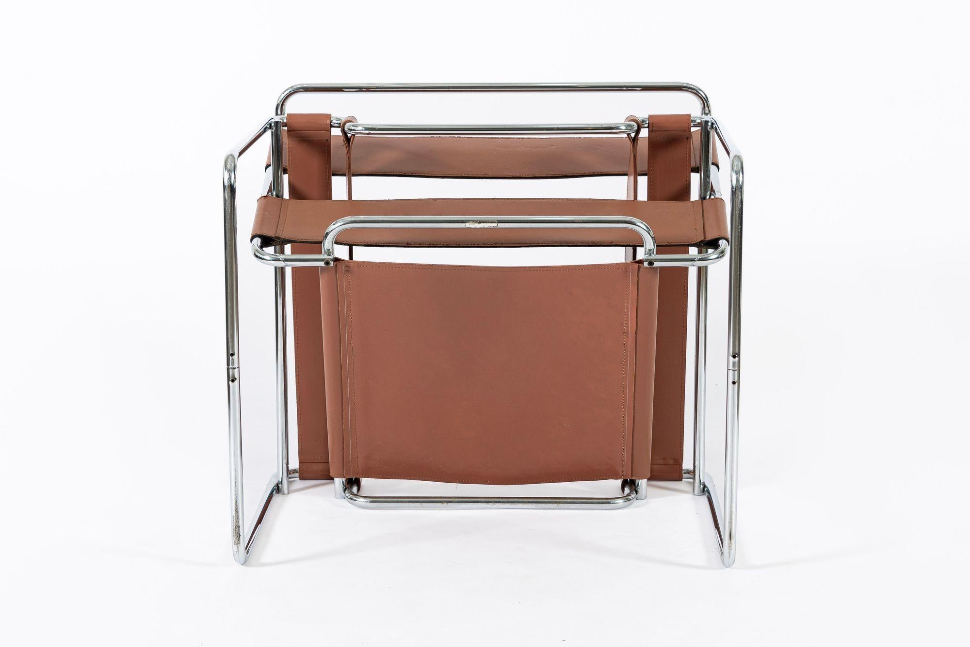 Silla de salón Wassily Marrón Mid Century de Marcel Breuer para Gavina en venta 7