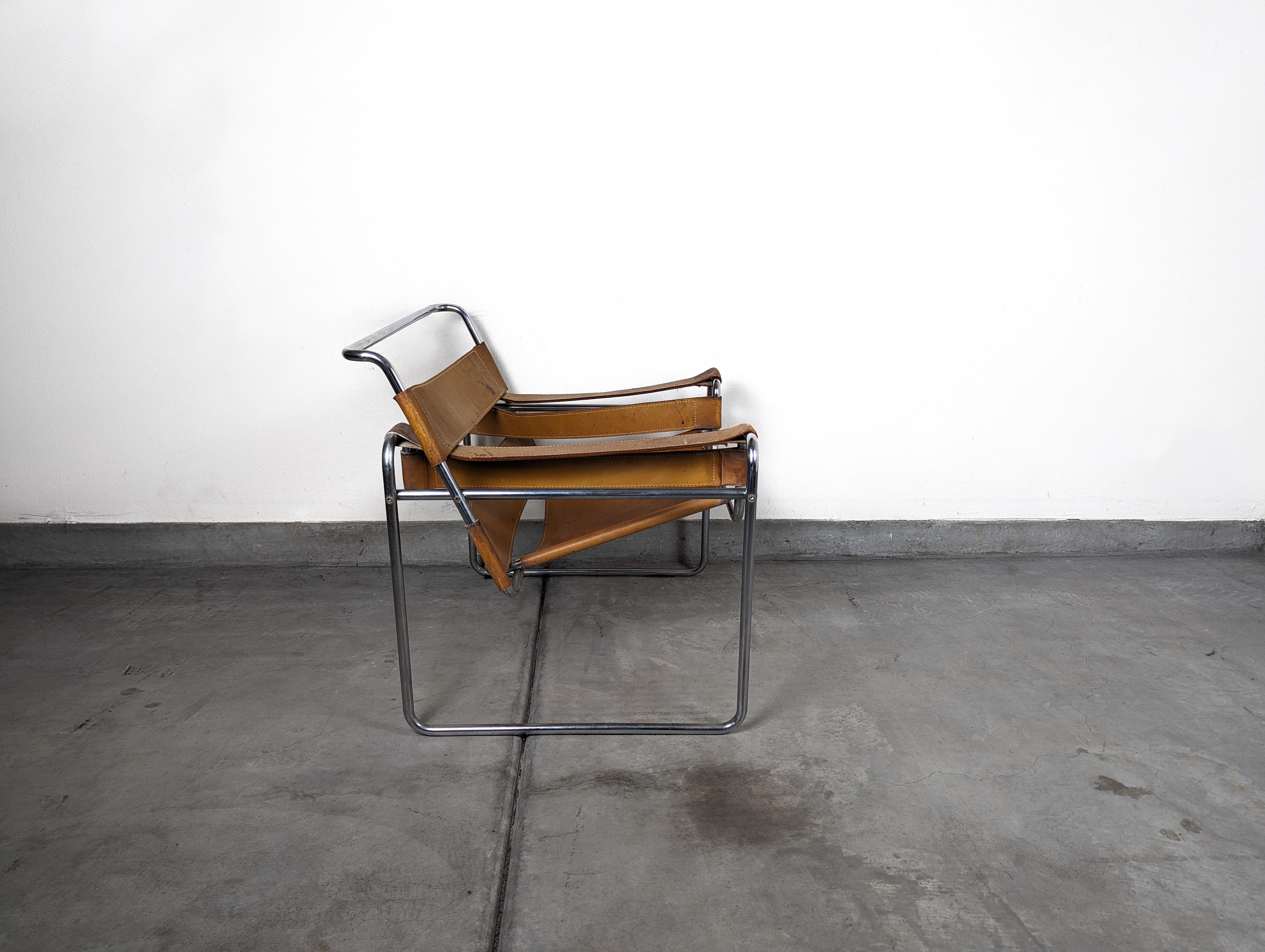 Wassily-Stuhl von Marcel Breuer aus der Mitte des Jahrhunderts  (Leder) im Angebot