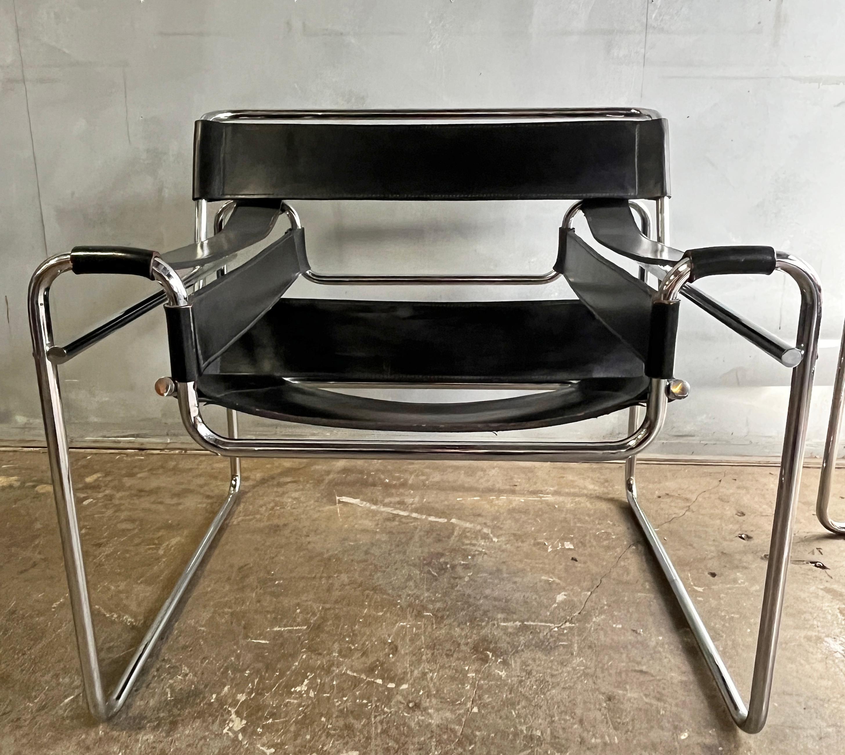 Leather Midcentury Wassily Chairs for Knoll