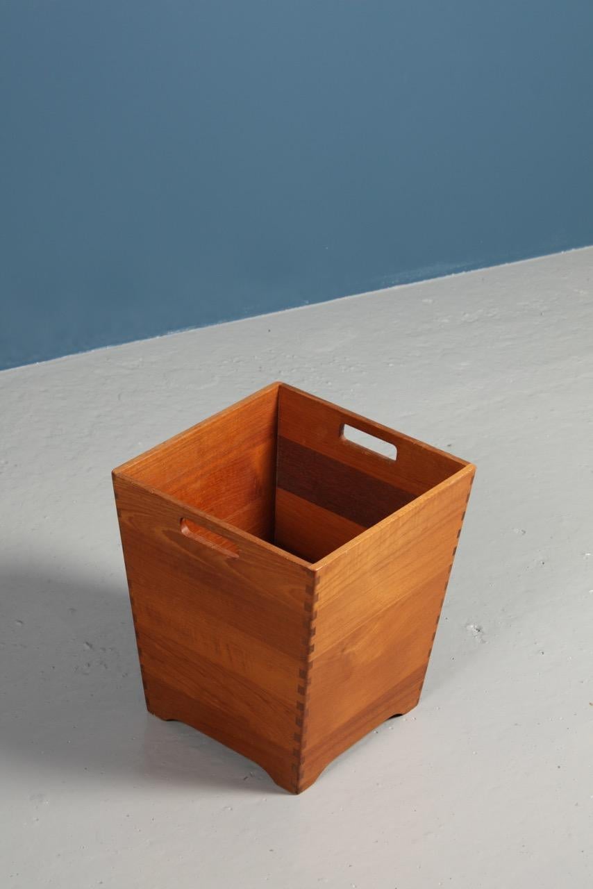 Danish Midcentury Waste Bin in Solid Teak, Made in Denmark For Sale