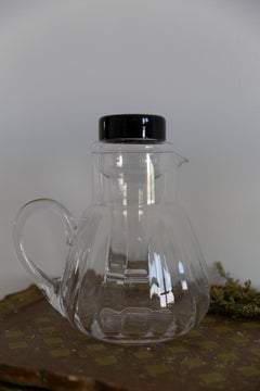 Midcentury Water or Juice Pot, Pitcher, Glass, Europe, 1960s