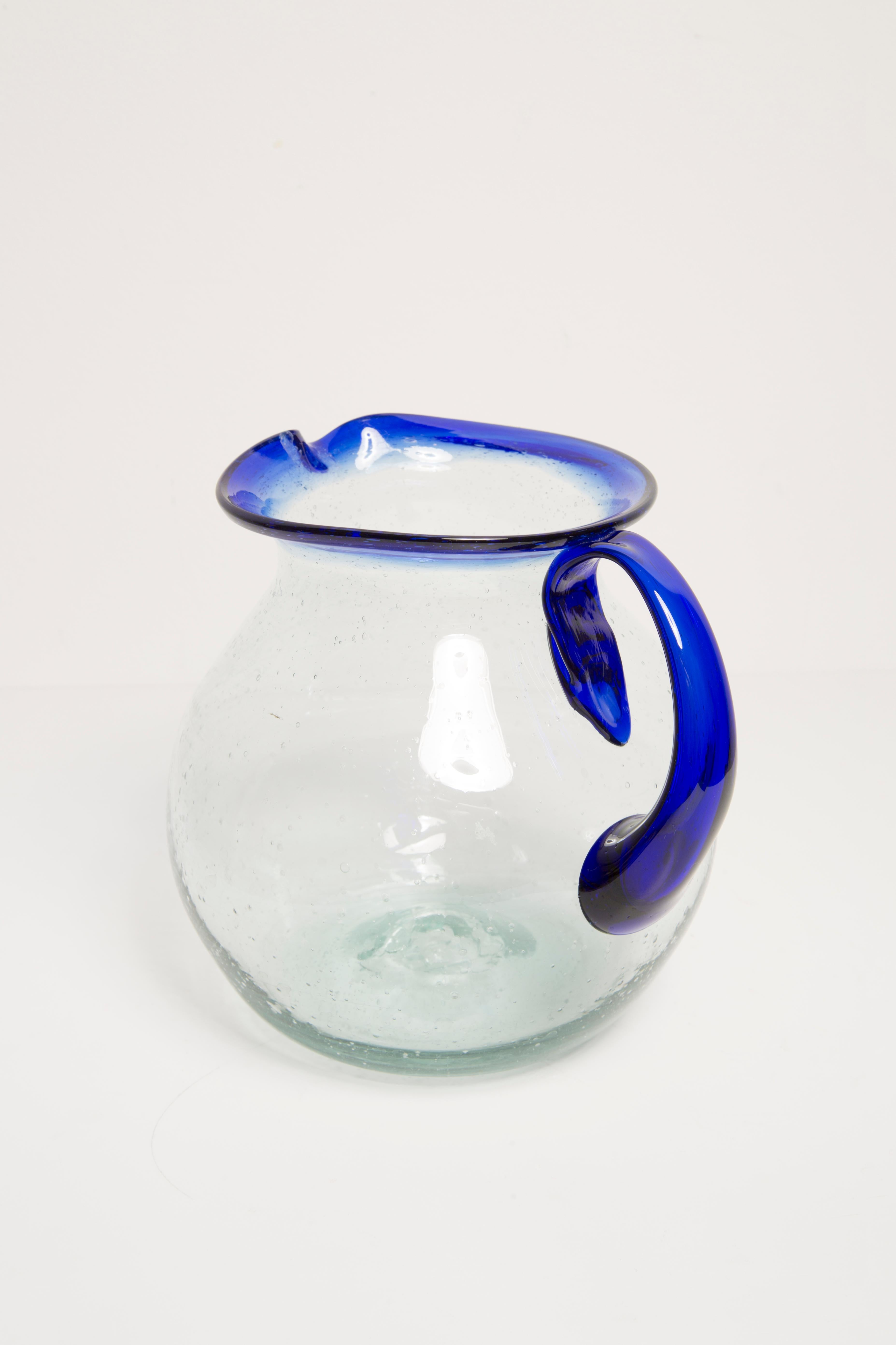 Hand-Painted Mid-Century Water or Juice Pot, Pitcher, Glass, Europe, 1960s