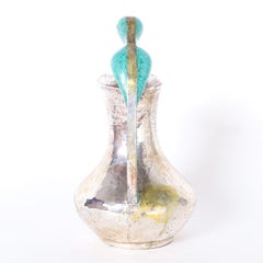 Mid-Century Water Pitcher with Parrot Handle