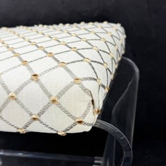 Mid-Century Waterfall Upholstered Lucite Stool or Bench