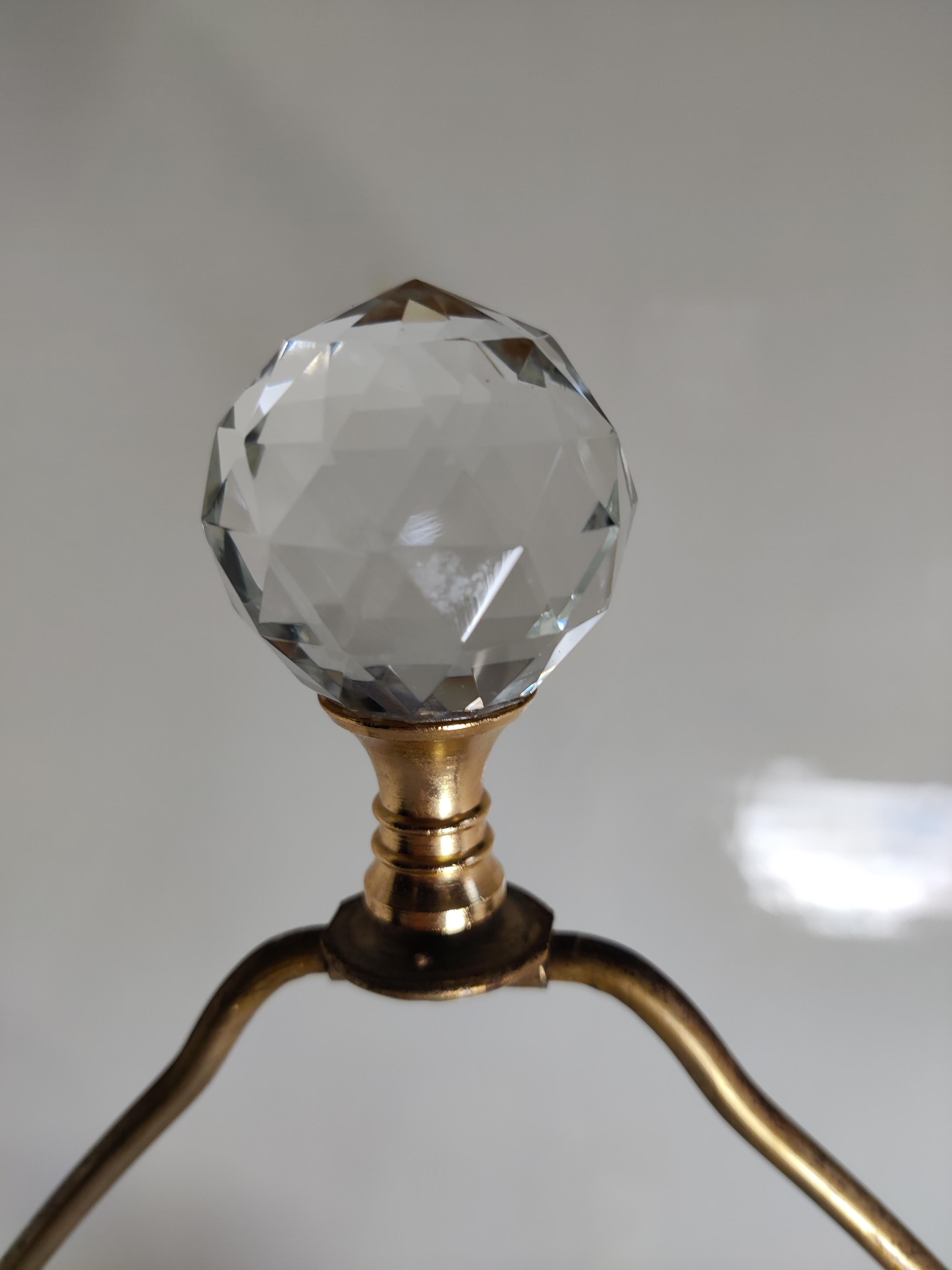 Mid Century Waterford Herringbone Cut Kristall Lampe im Angebot 2