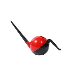 Mid-Century Watering Can in Vermillion Red & Black signed Quality Molding Co.
