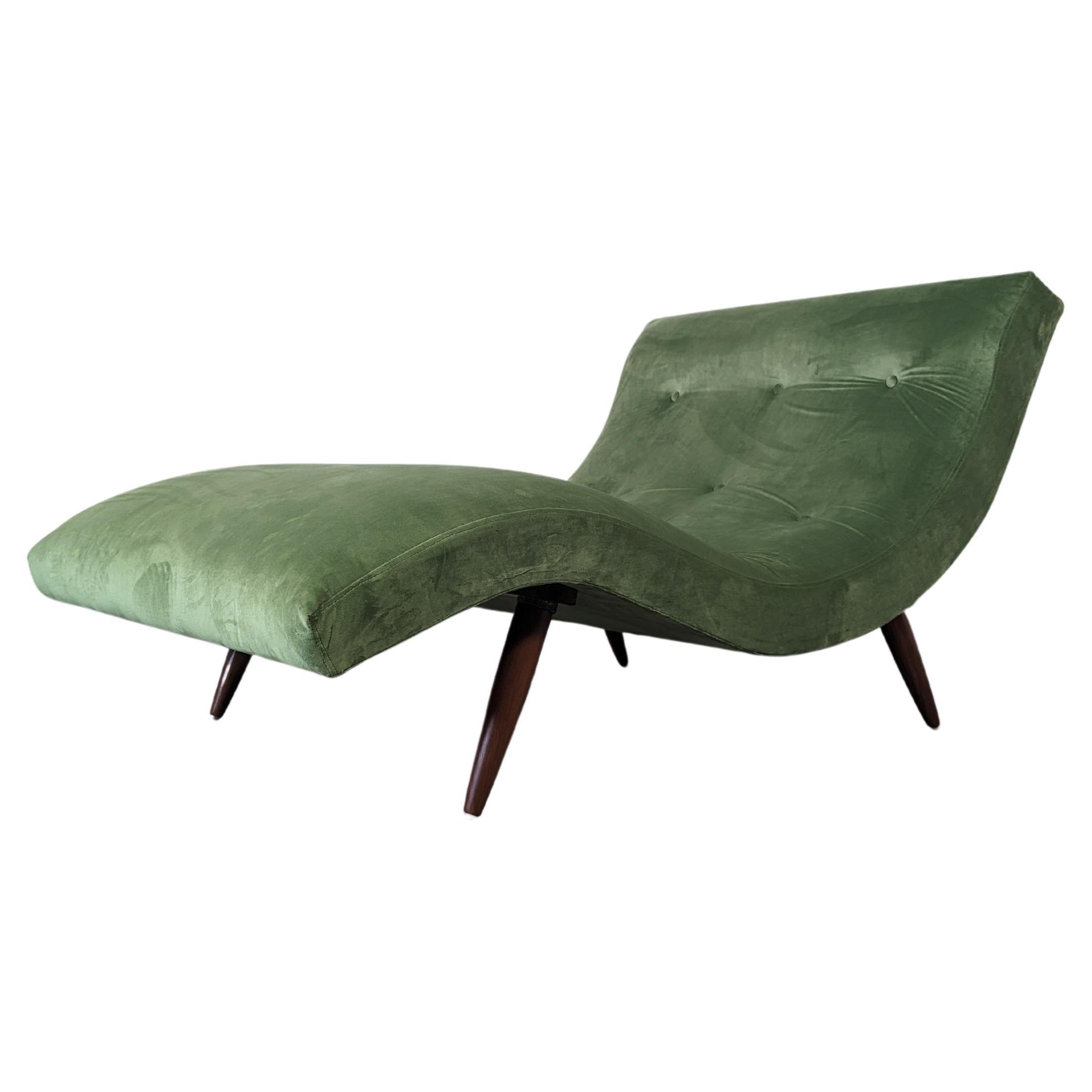 Mid Century "Wave"Lounge Chair by Adrian Pearsall in Green Velvet