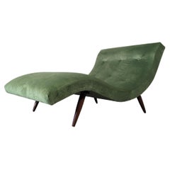 Vintage Mid Century "Wave"Lounge Chair by Adrian Pearsall in Green Velvet