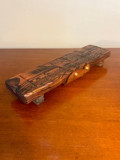Mid Century Weathered Oak Witco Style Cribbage Board