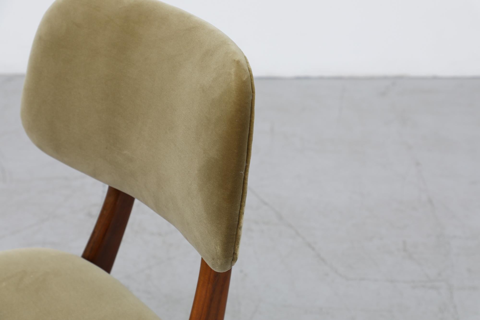 Mid-Century Modern Midcentury Webe Dining Chair with Upholstered Olive Velvet & Teak Frame