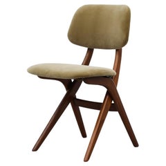 Midcentury Webe Dining Chair with Upholstered Olive Velvet & Teak Frame