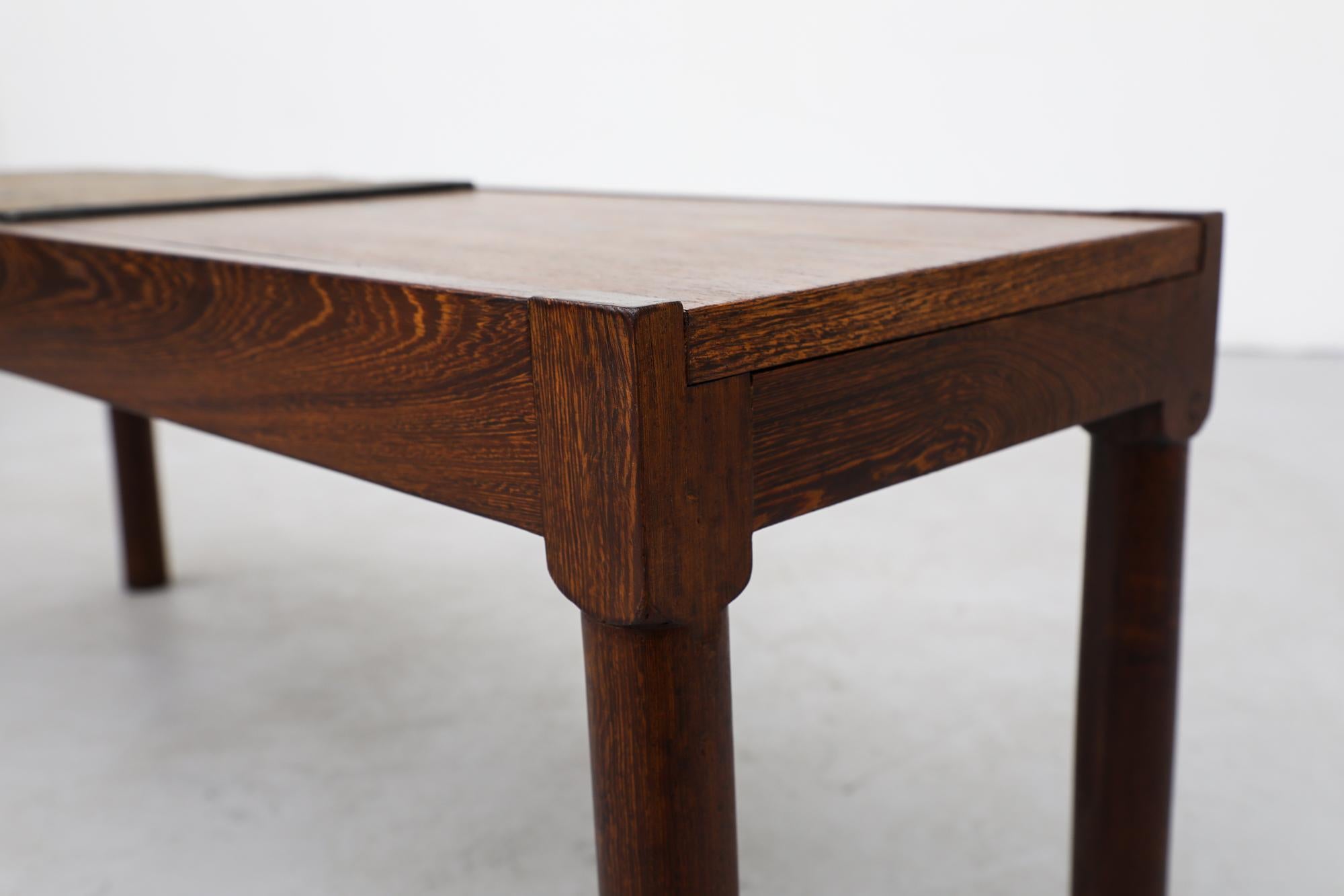 Mid-Century Wenge and Stone Side or Coffee Table or Bench with Lovely Grain For Sale 7