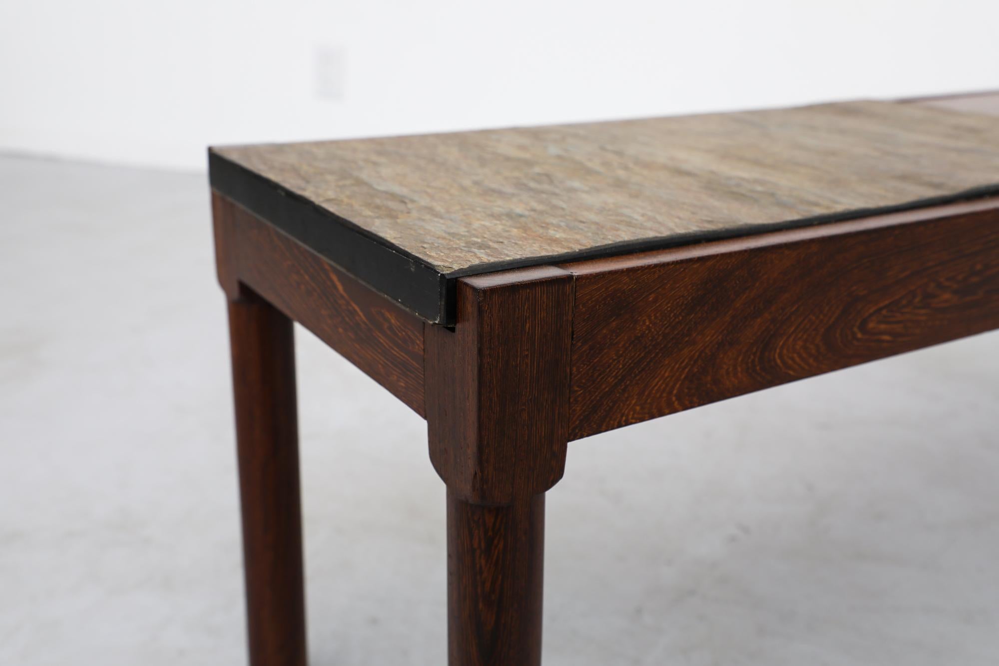 Mid-Century Wenge and Stone Side or Coffee Table or Bench with Lovely Grain For Sale 3
