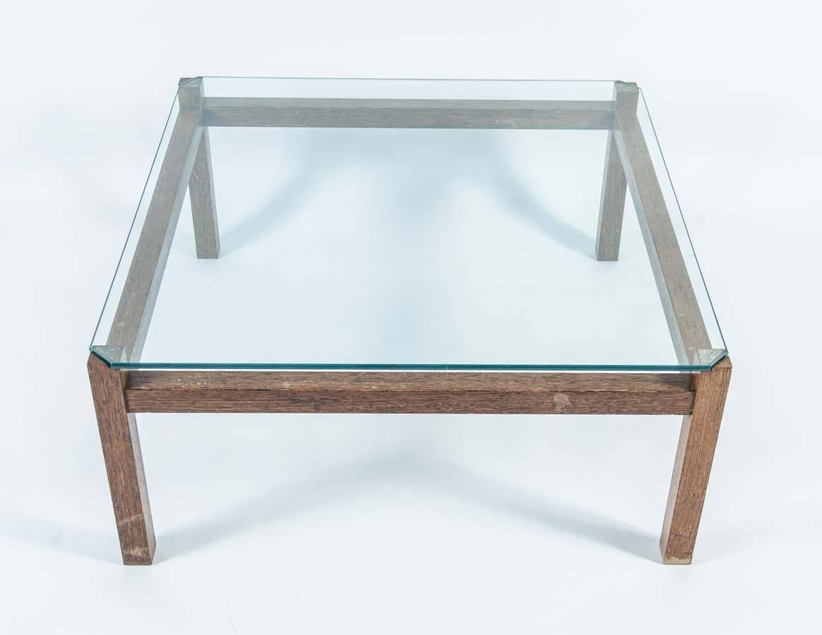 Mid-Century Modern Midcentury Wenge Coffee Table with Glass Top by Kho Liang Ie for Artifort For Sale